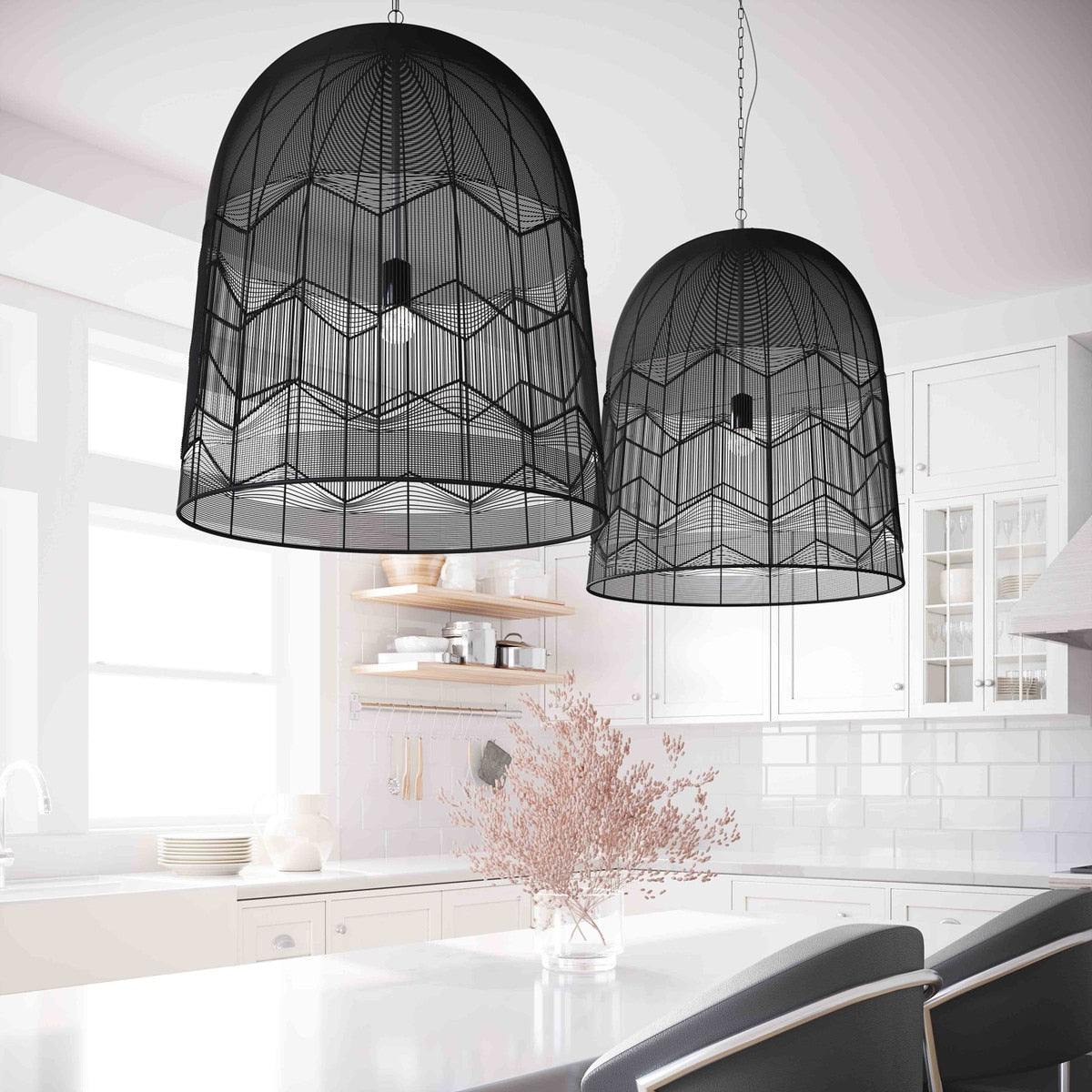 Tessa Black Large Pendant Lamp