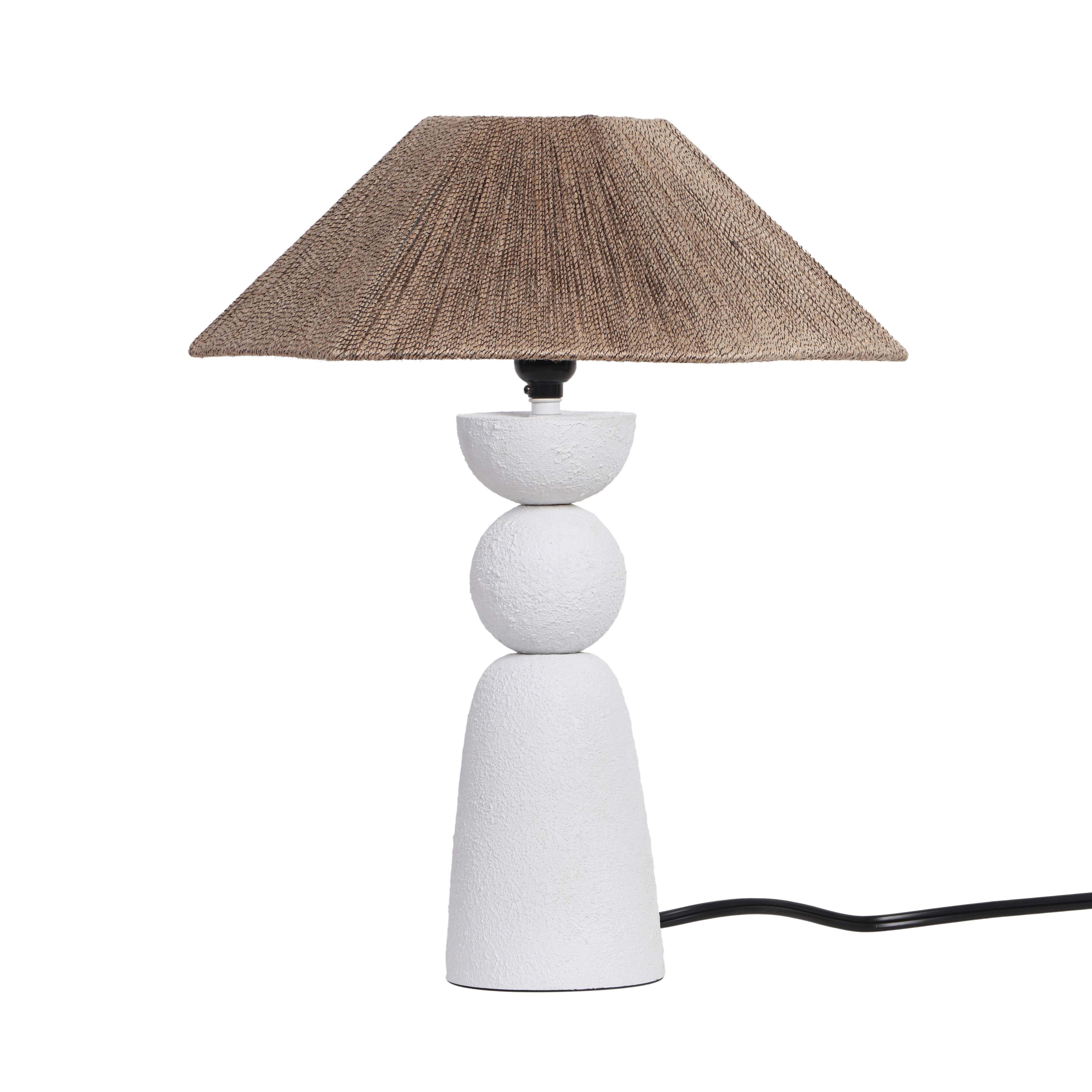 Lampe de table en corde naturelle shabby 