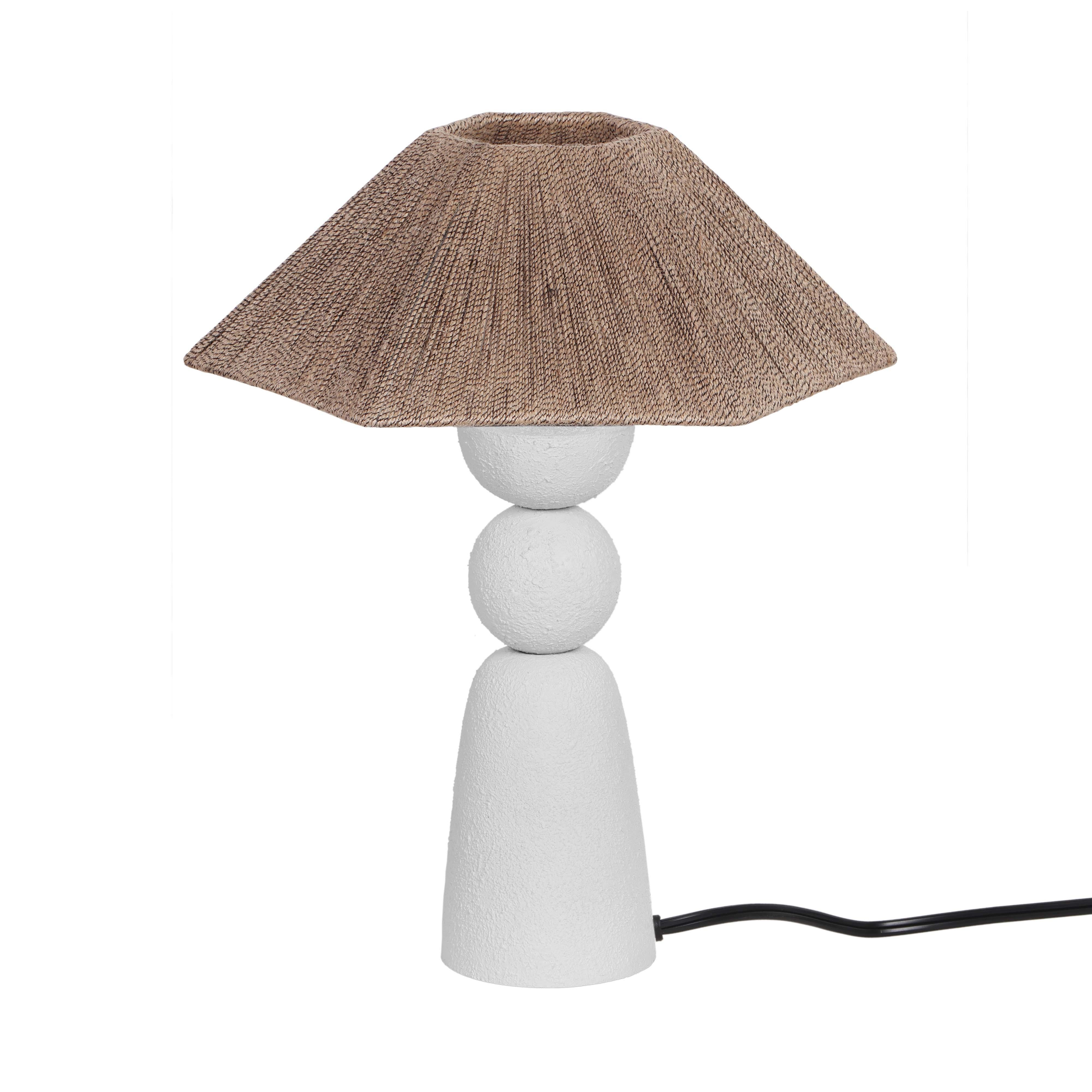 Lampe de table en corde naturelle shabby 