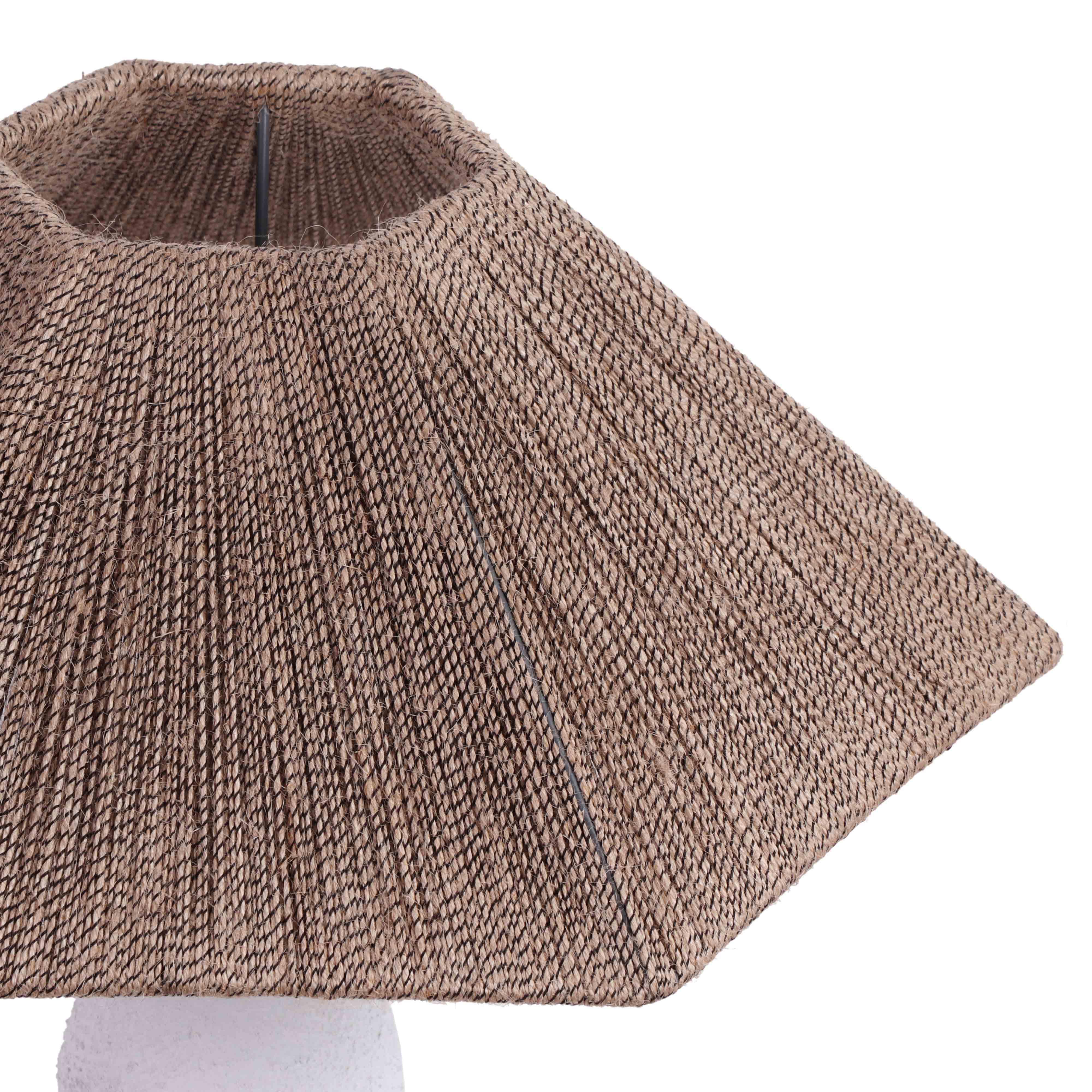Lampe de table en corde naturelle shabby 