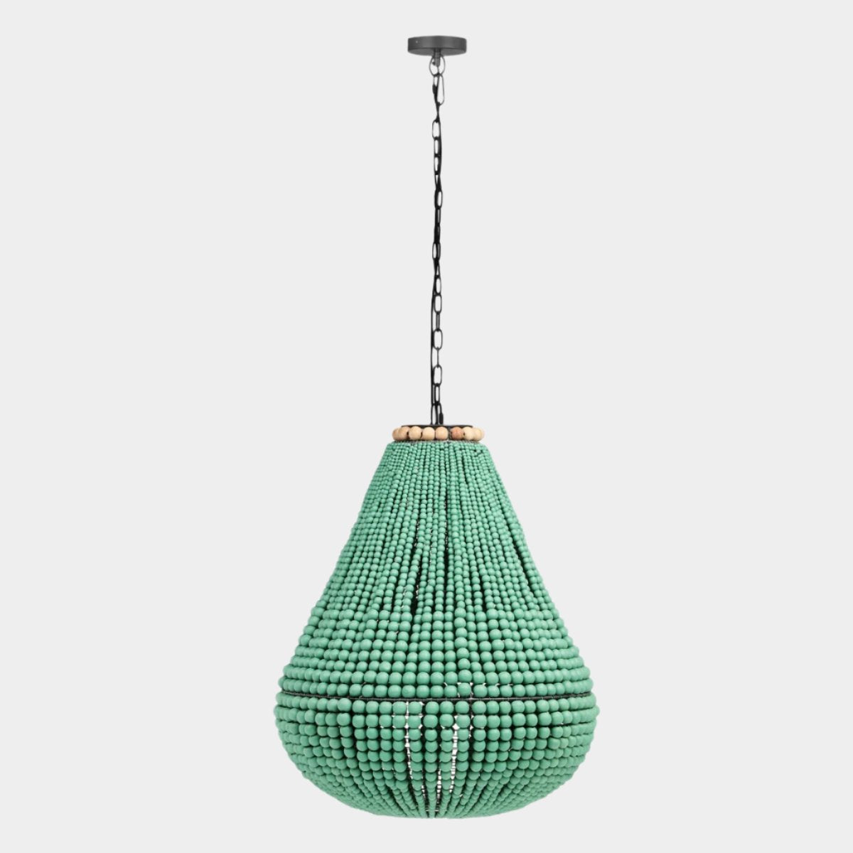 Palani Green Wooden Bead Chandelier