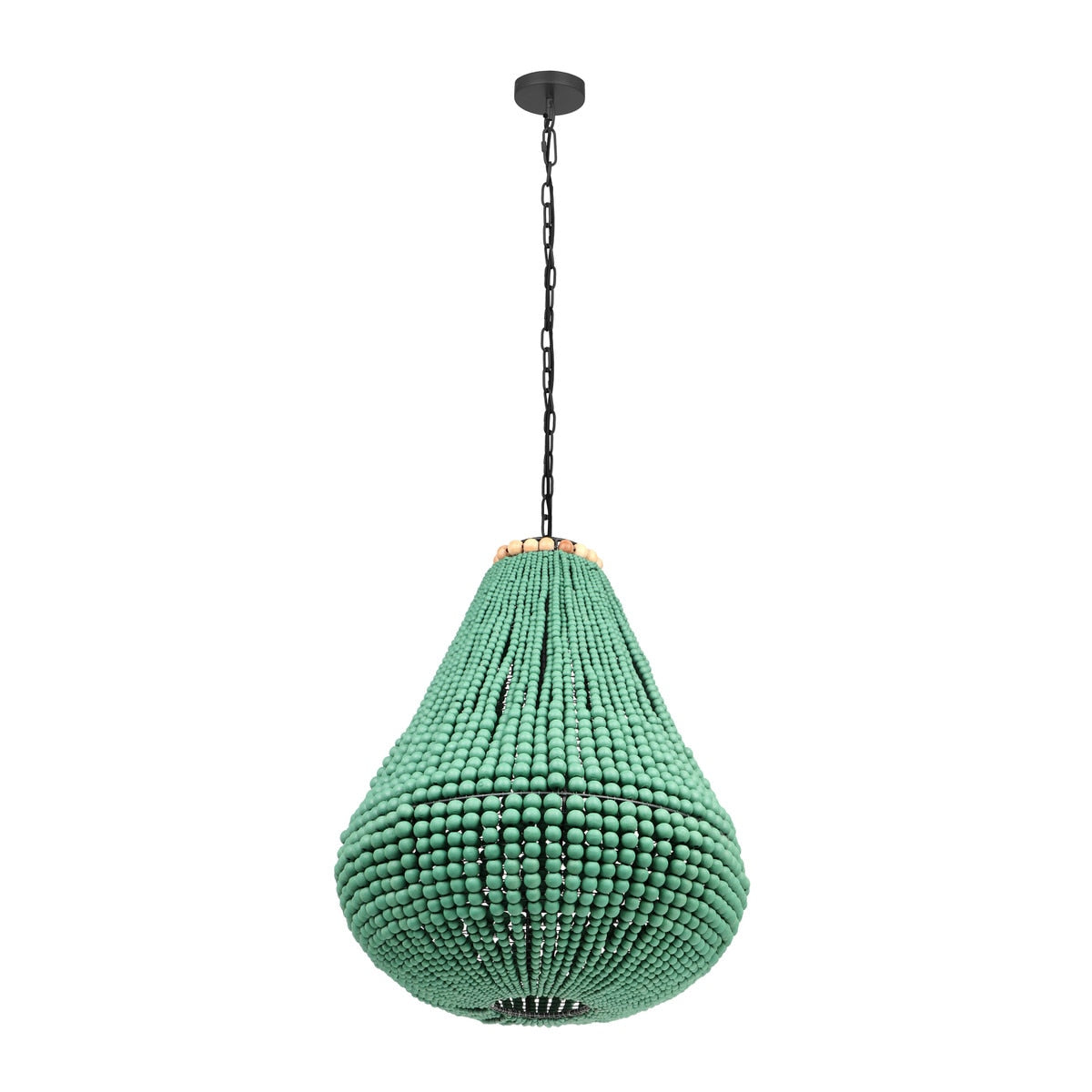 Palani Green Wooden Bead Chandelier