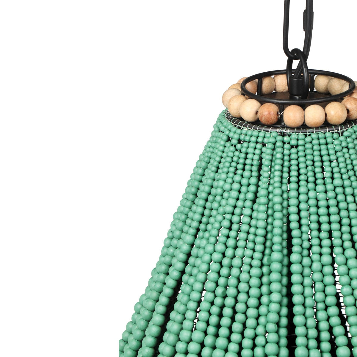 Palani Green Wooden Bead Chandelier