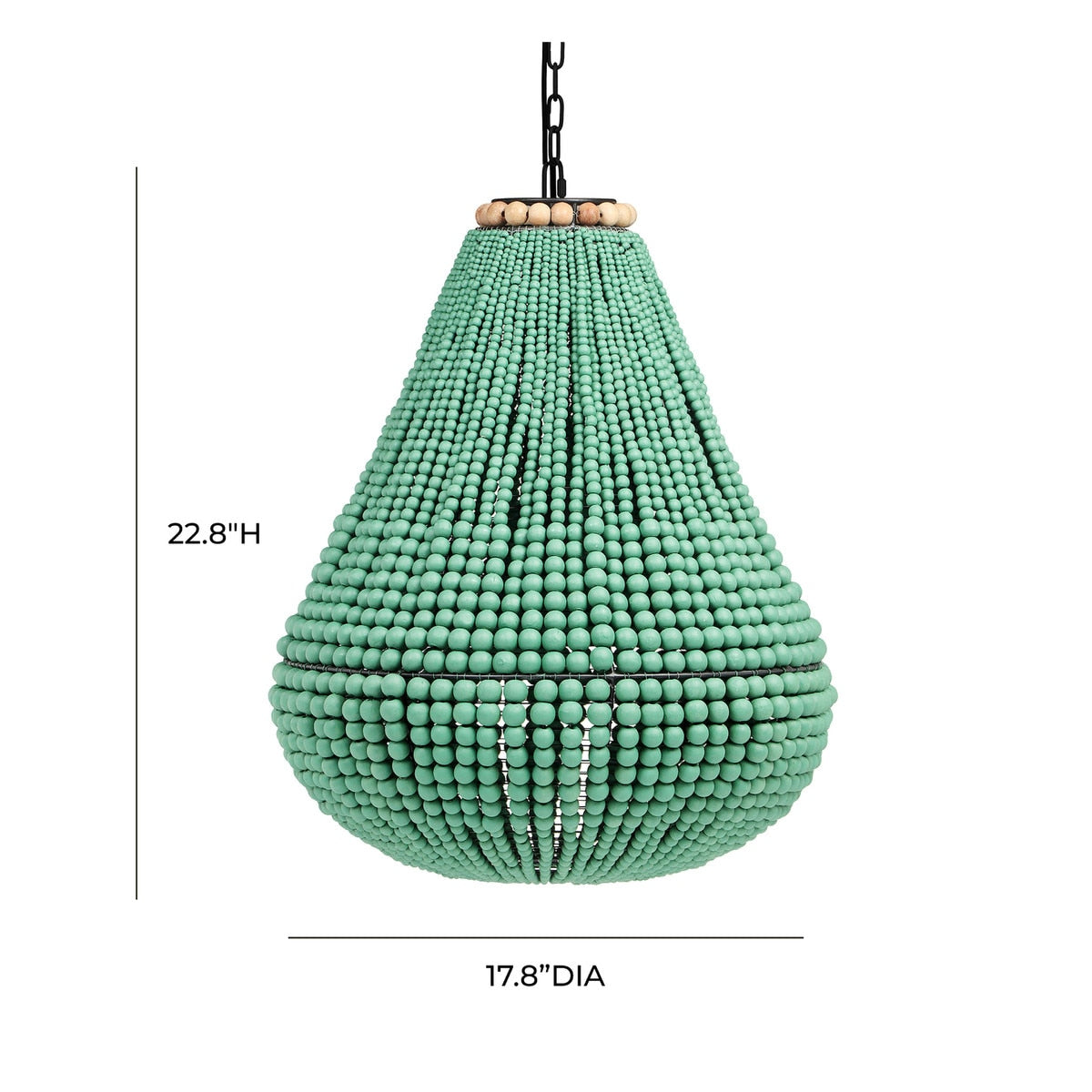 Palani Green Wooden Bead Chandelier