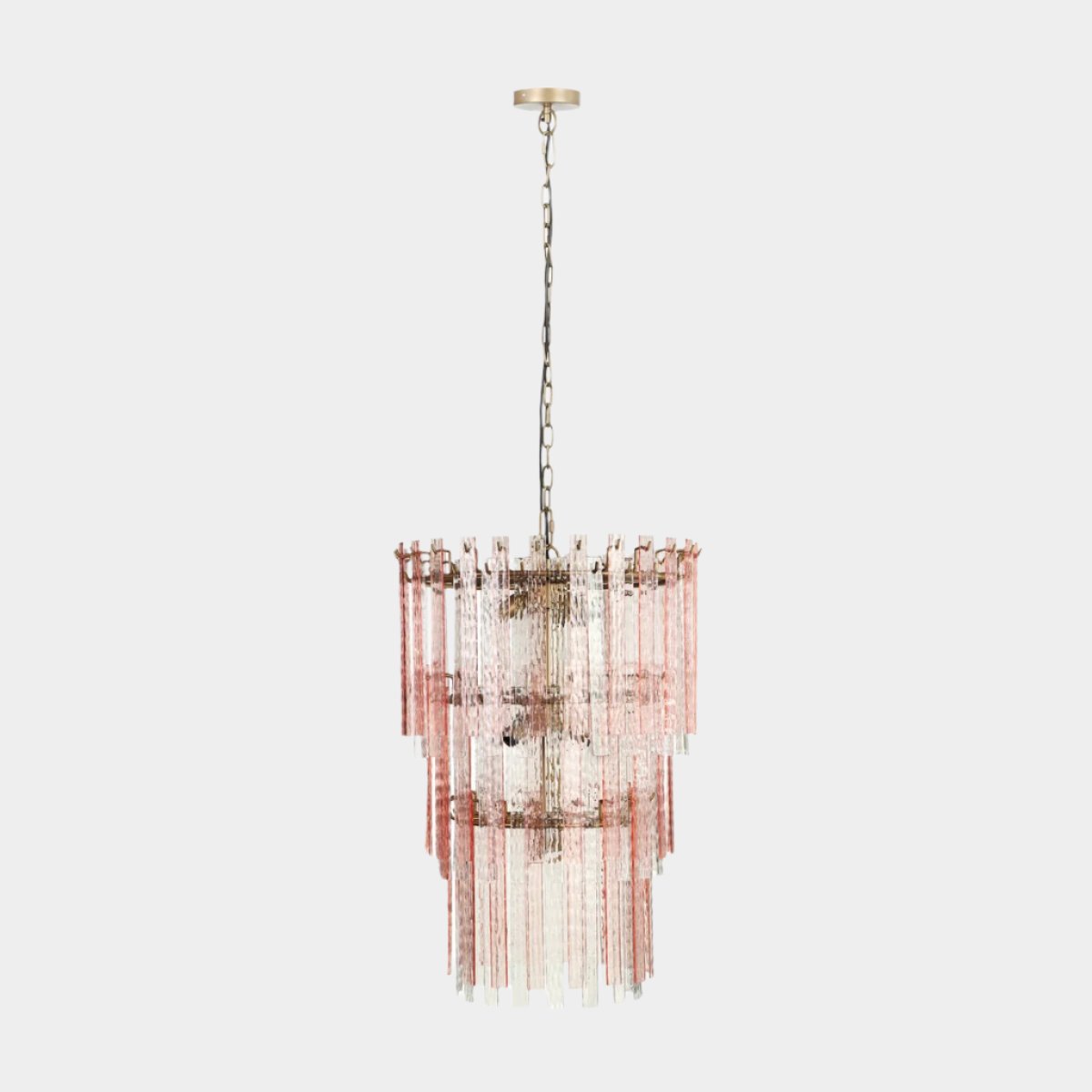 Hampshire Pink Acrylic 3-Tier Chandelier