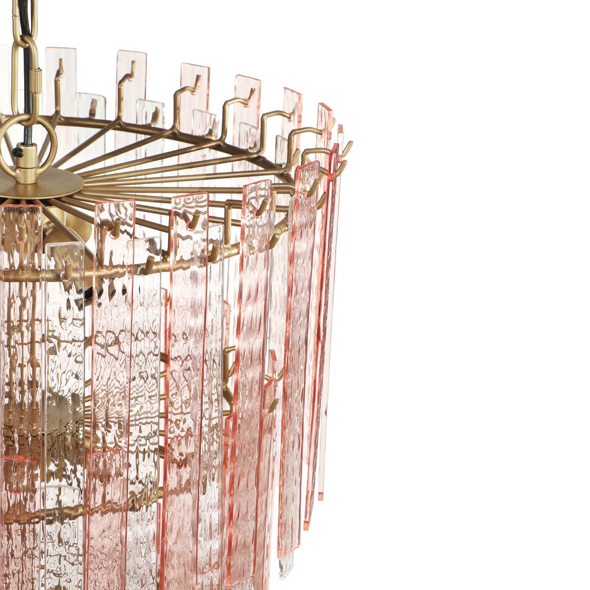 Hampshire Pink Acrylic 3-Tier Chandelier