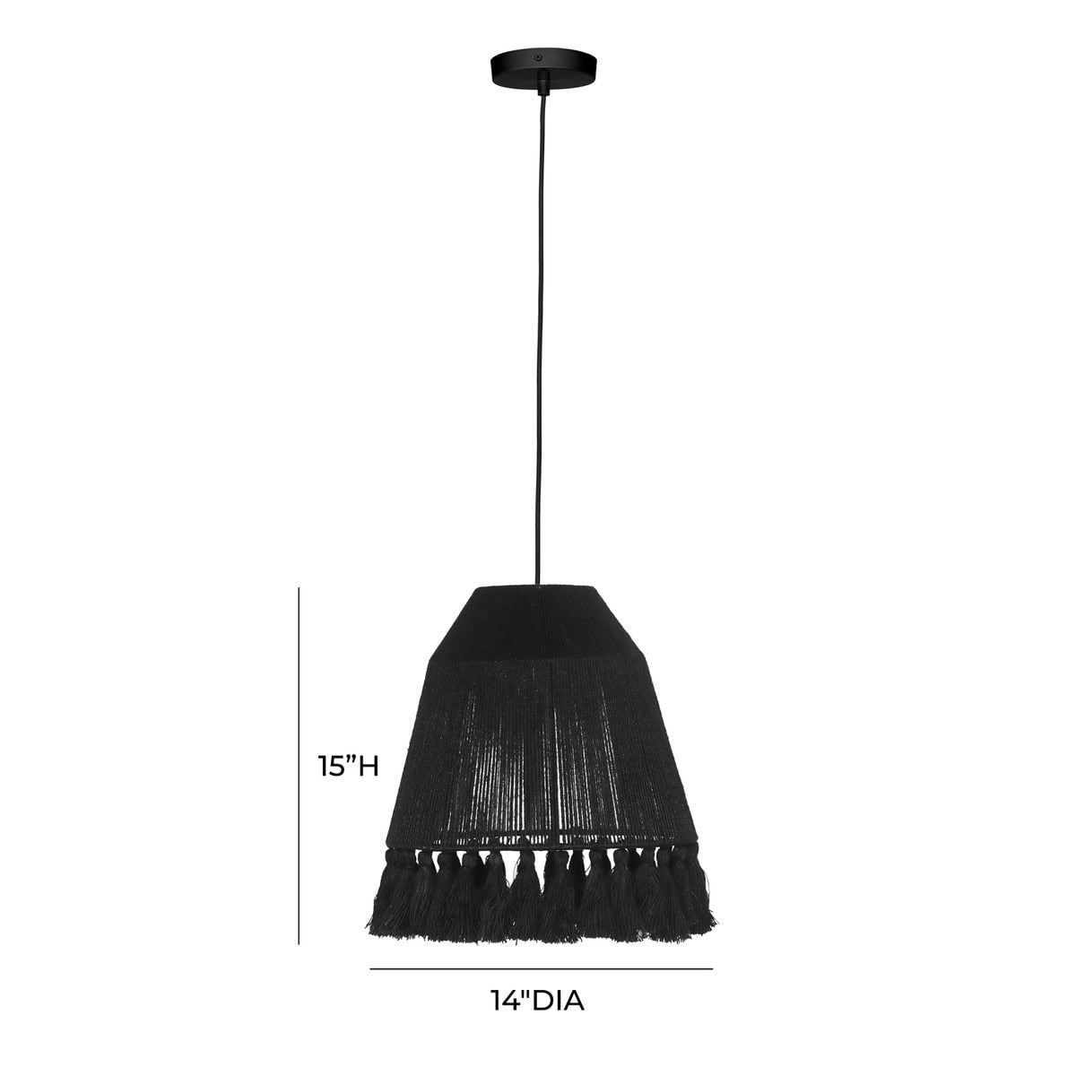 Bokaro Black Jute Pendant Lamp