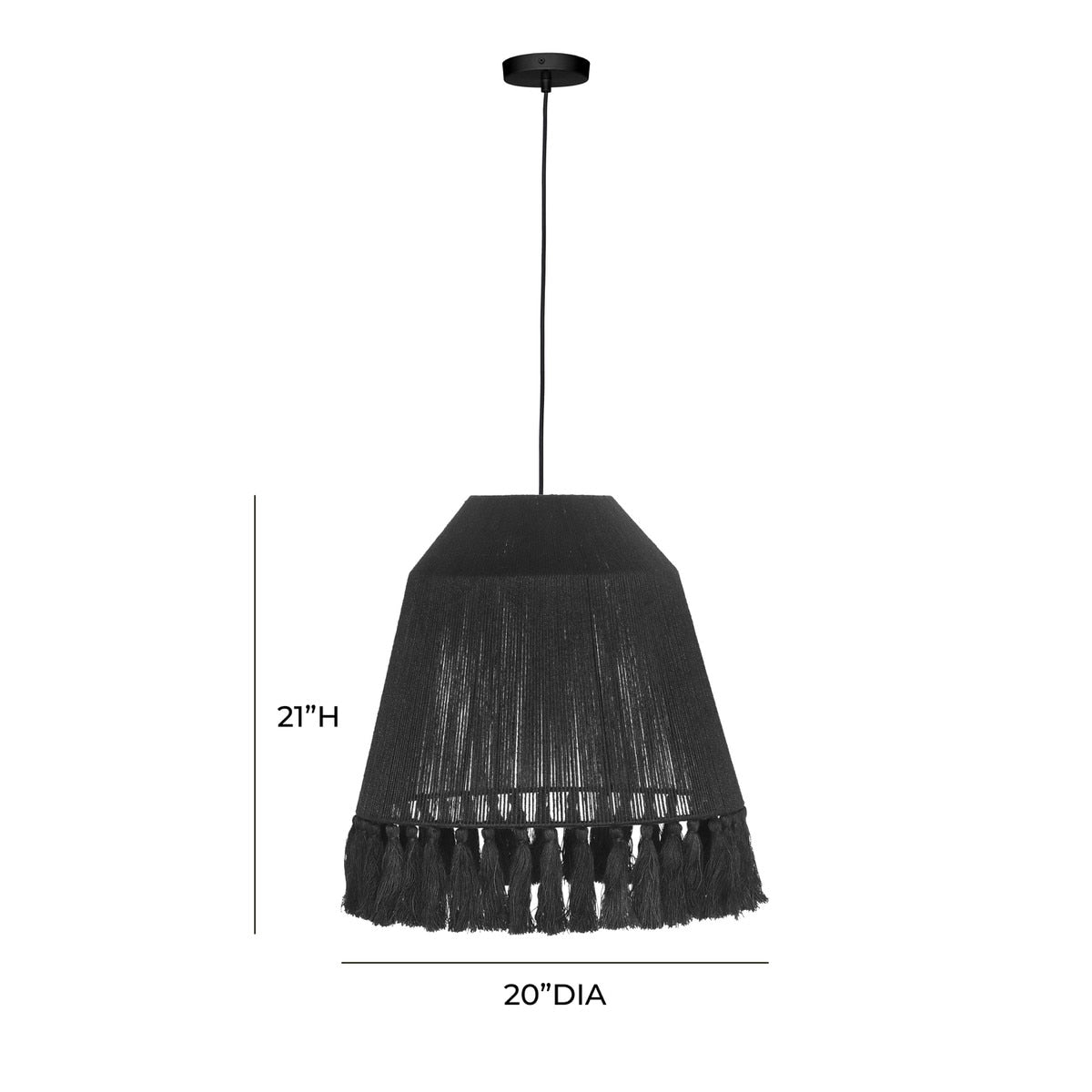 Bokaro Black Jute Large Pendant Lamp