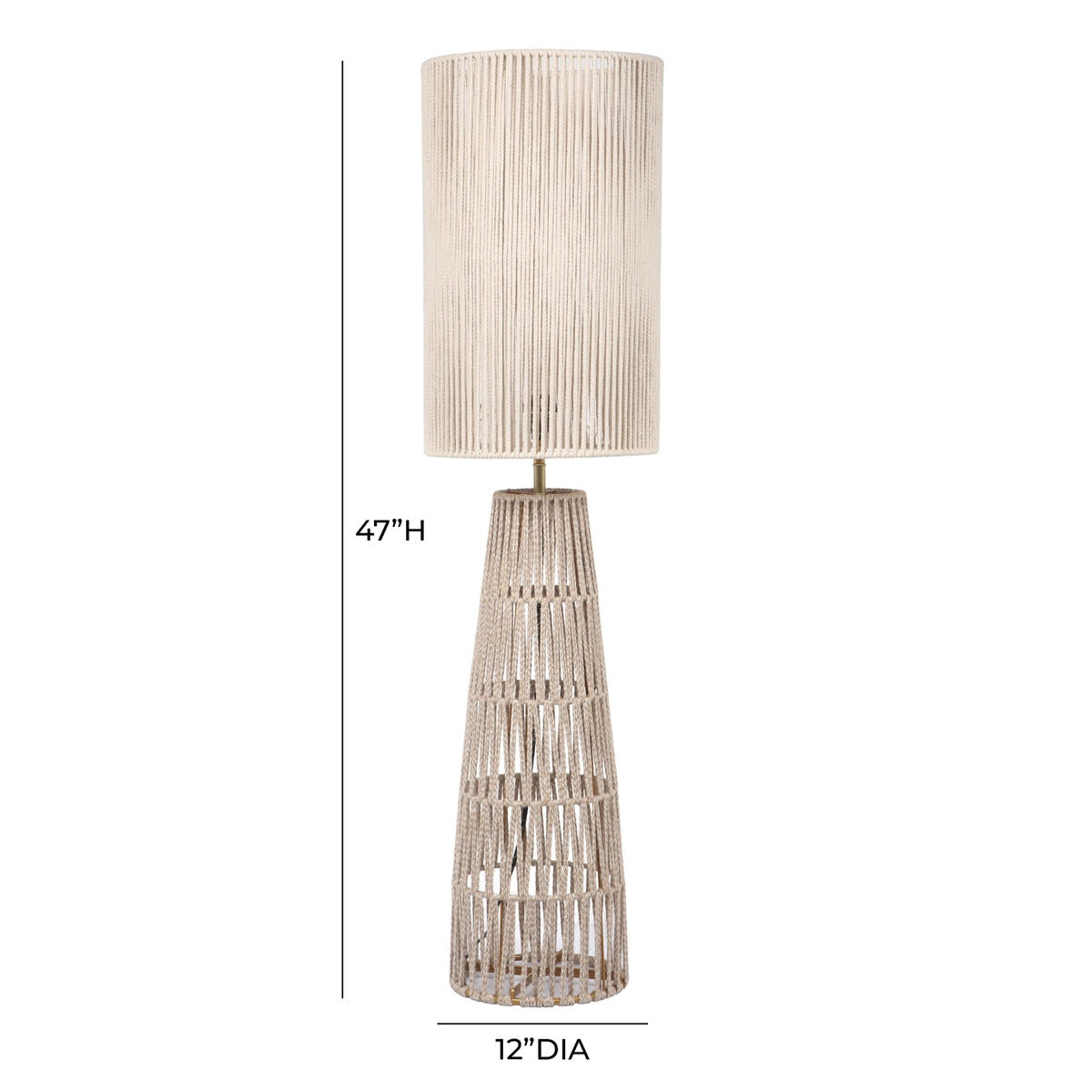 Lampadaire Beam en jute naturel crème