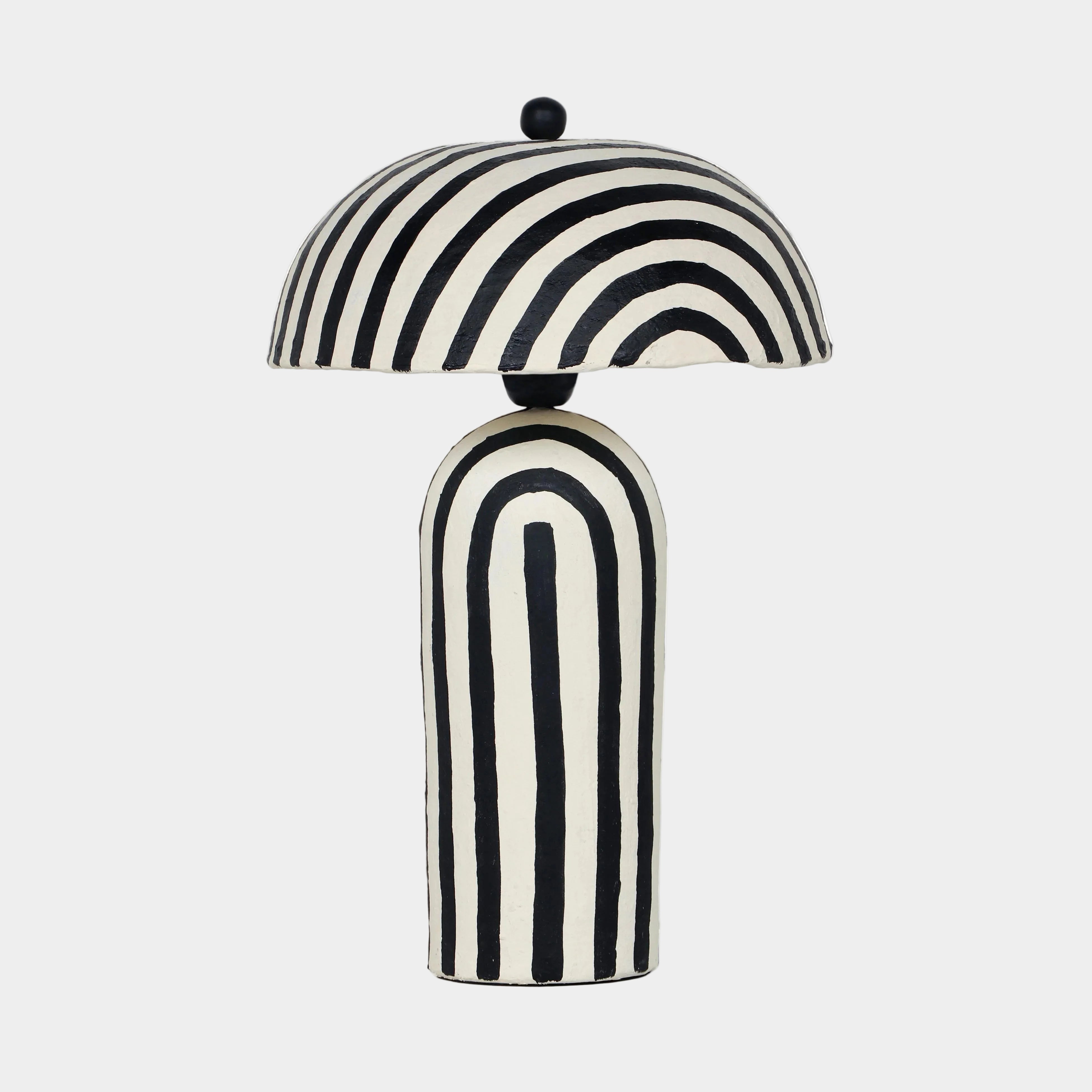 Maiori Striped Papier Mache Table Lamp