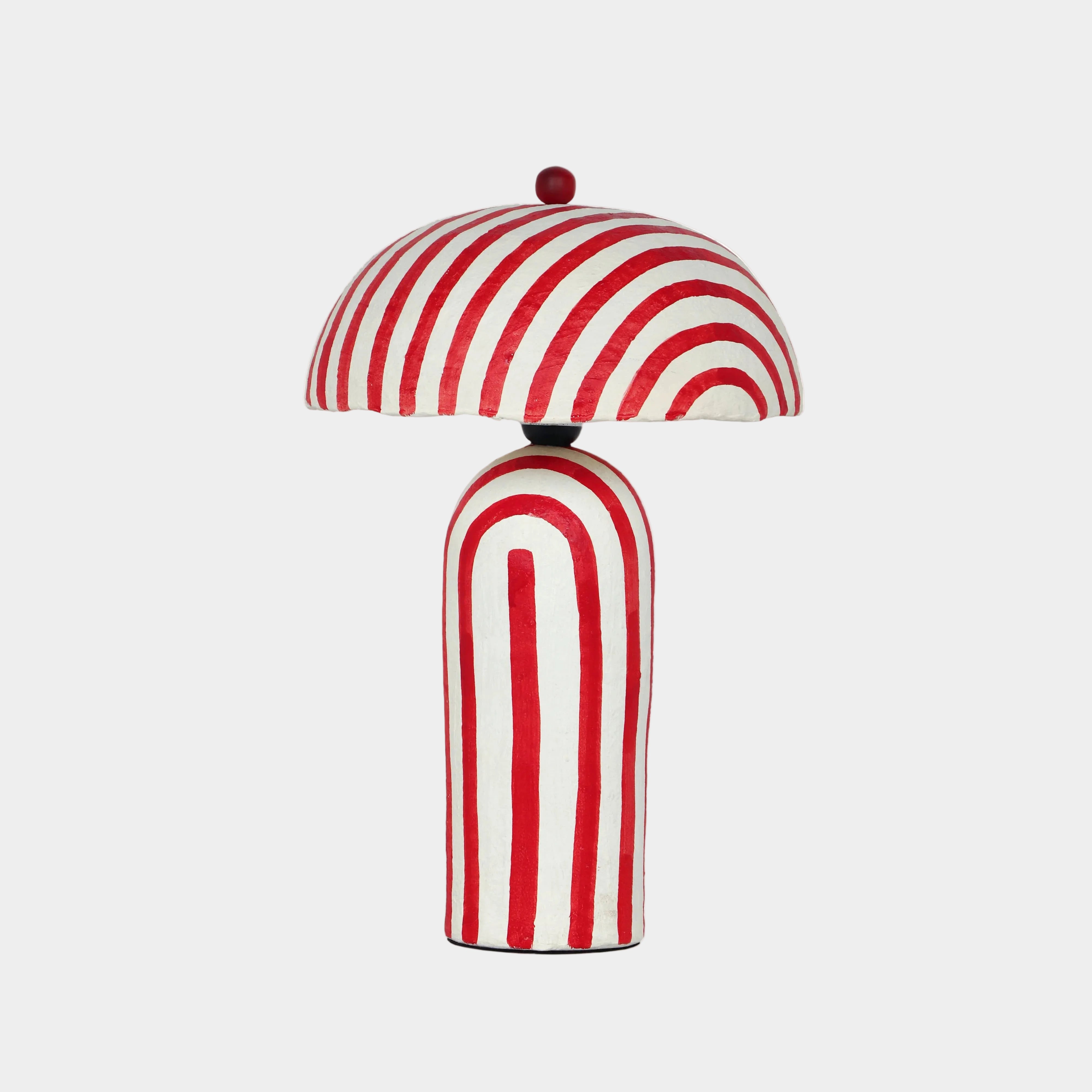 Maiori Striped Papier Mache Table Lamp