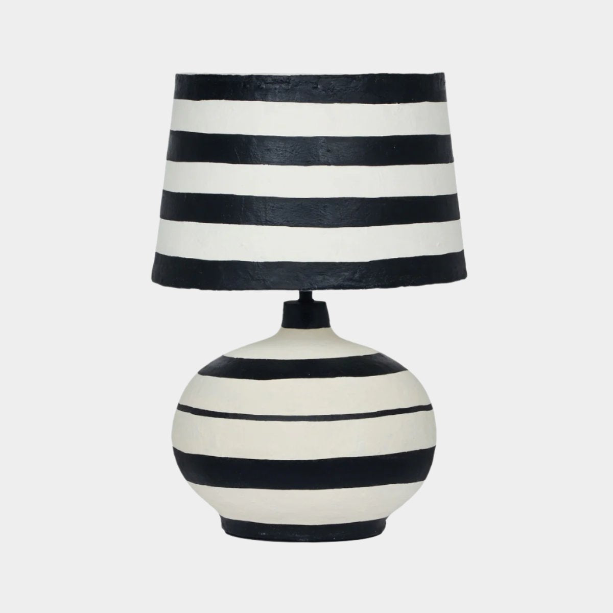 Positano Striped Papier  Mache Table Lamp