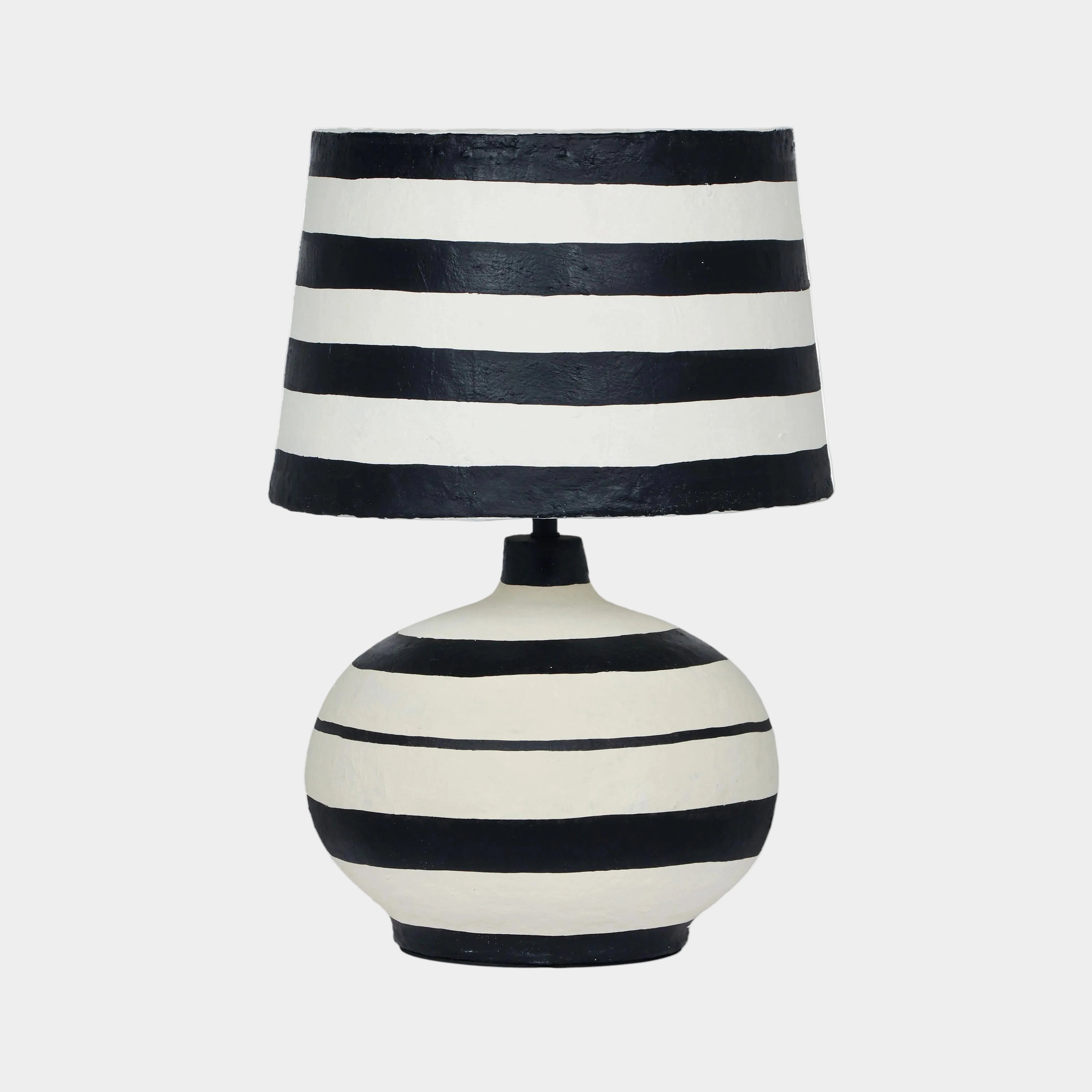 Positano Striped Papier Mache Table Lamp