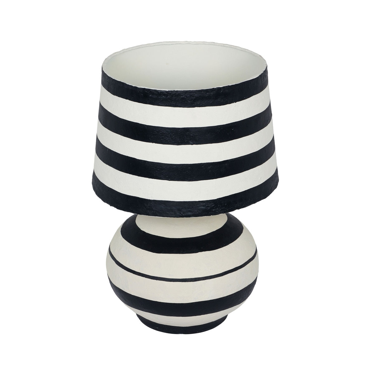 Positano Striped Papier  Mache Table Lamp