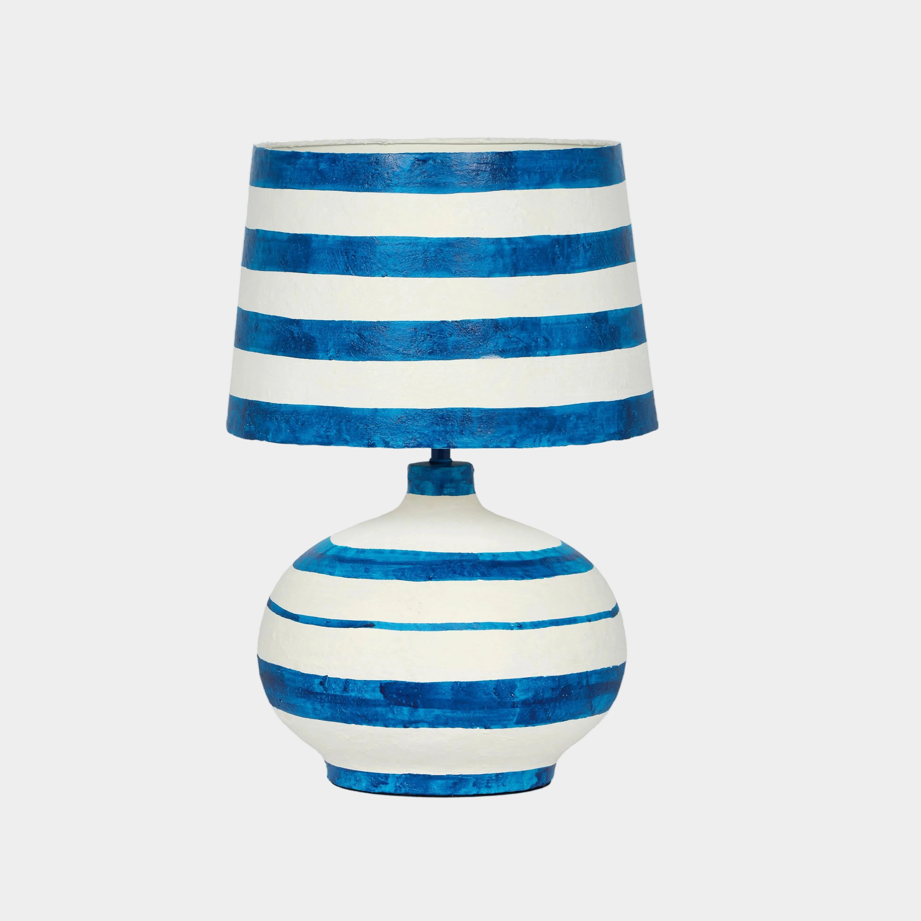 Positano Striped Papier Mache Table Lamp
