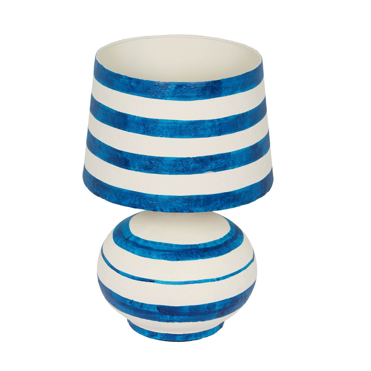 Positano Striped Papier  Mache Table Lamp