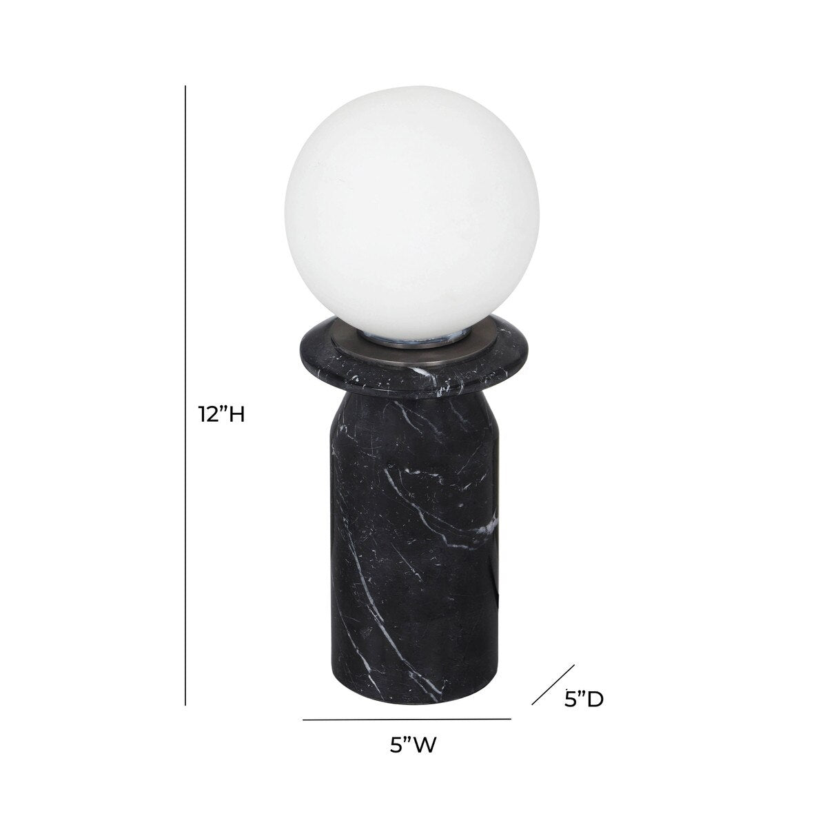 Globe Onyx Black Marble Lamp