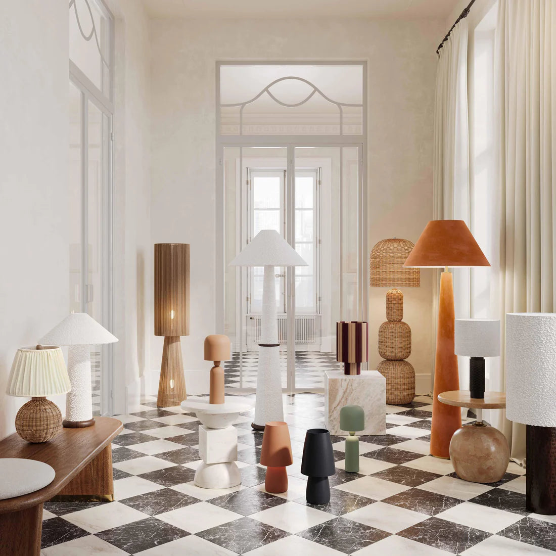 Graham Velvet Floor Lamp