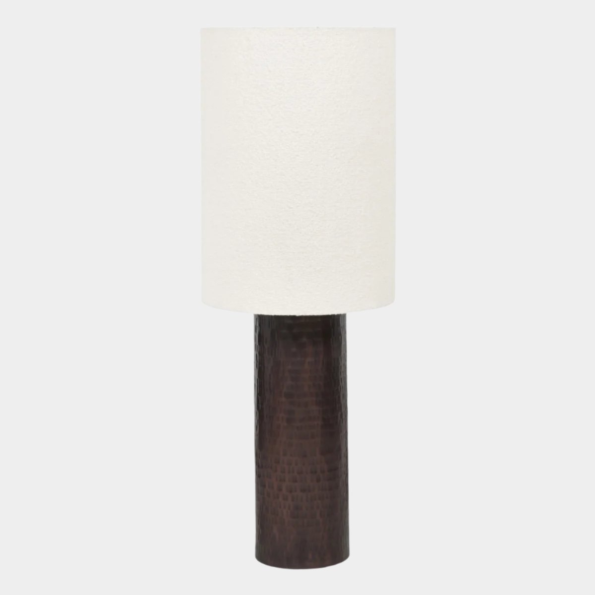 Grava Boucle & Hammered Bronze Metal Floor Lamp