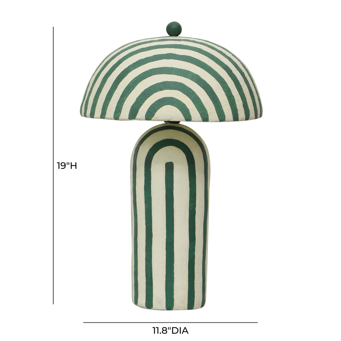 Maiori Striped Papier Mache Table Lamp