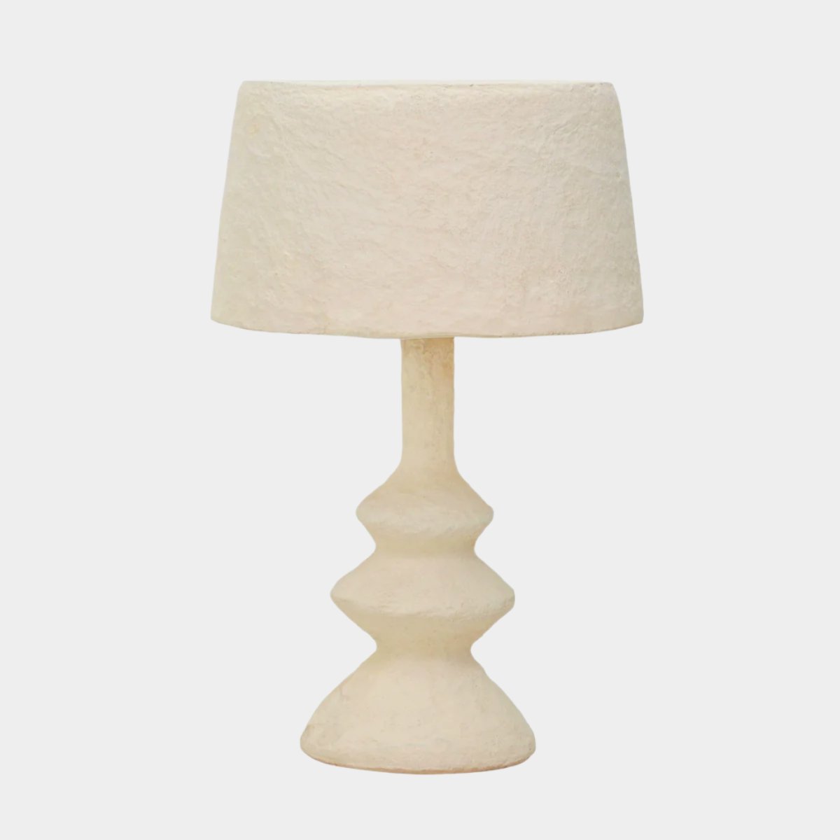 Lampe de table en coton mâché crème