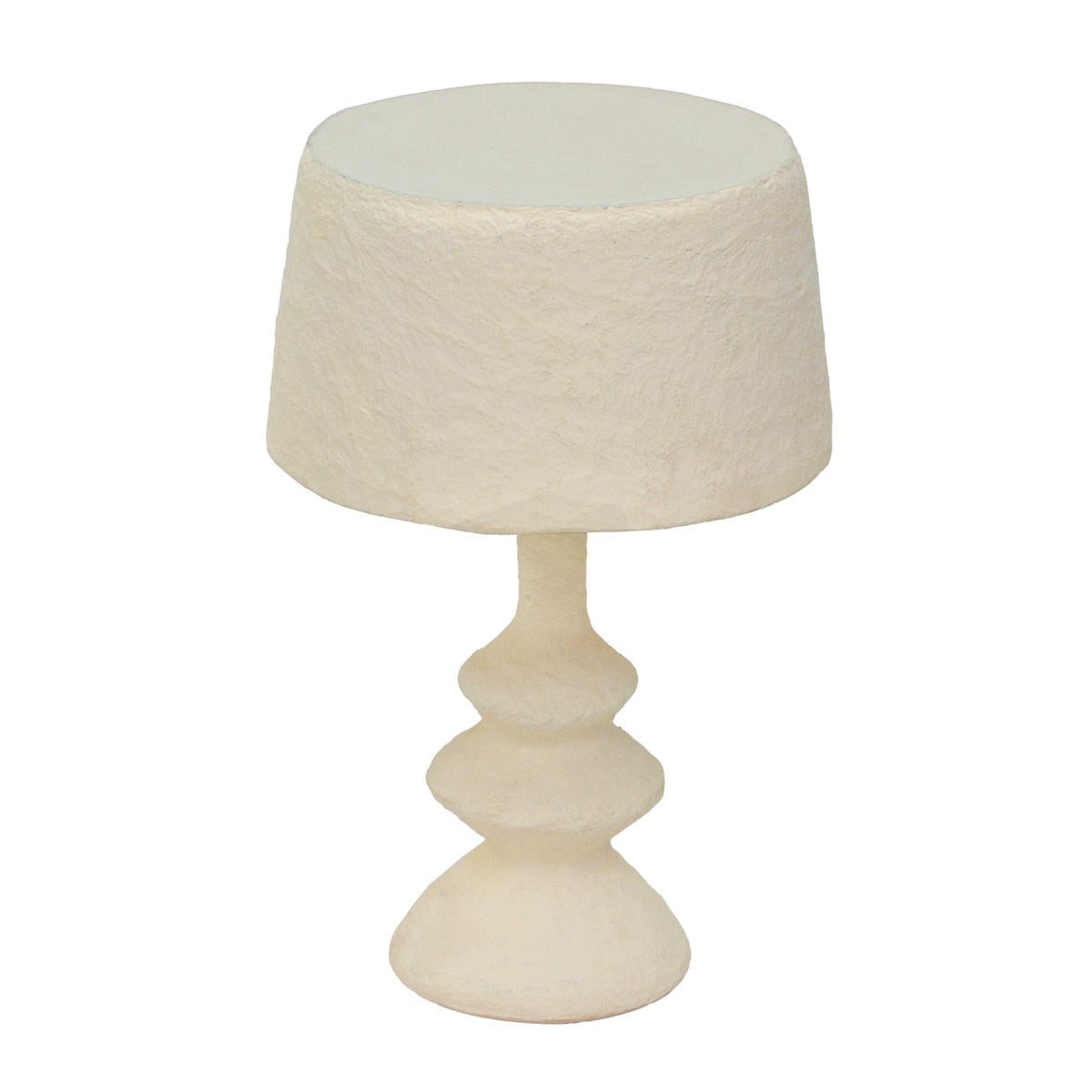 Lampe de table en coton mâché crème