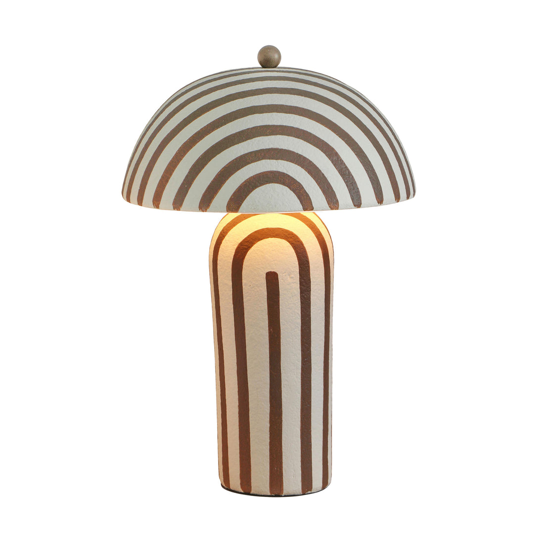 Maiori Striped Papier Mache Table Lamp