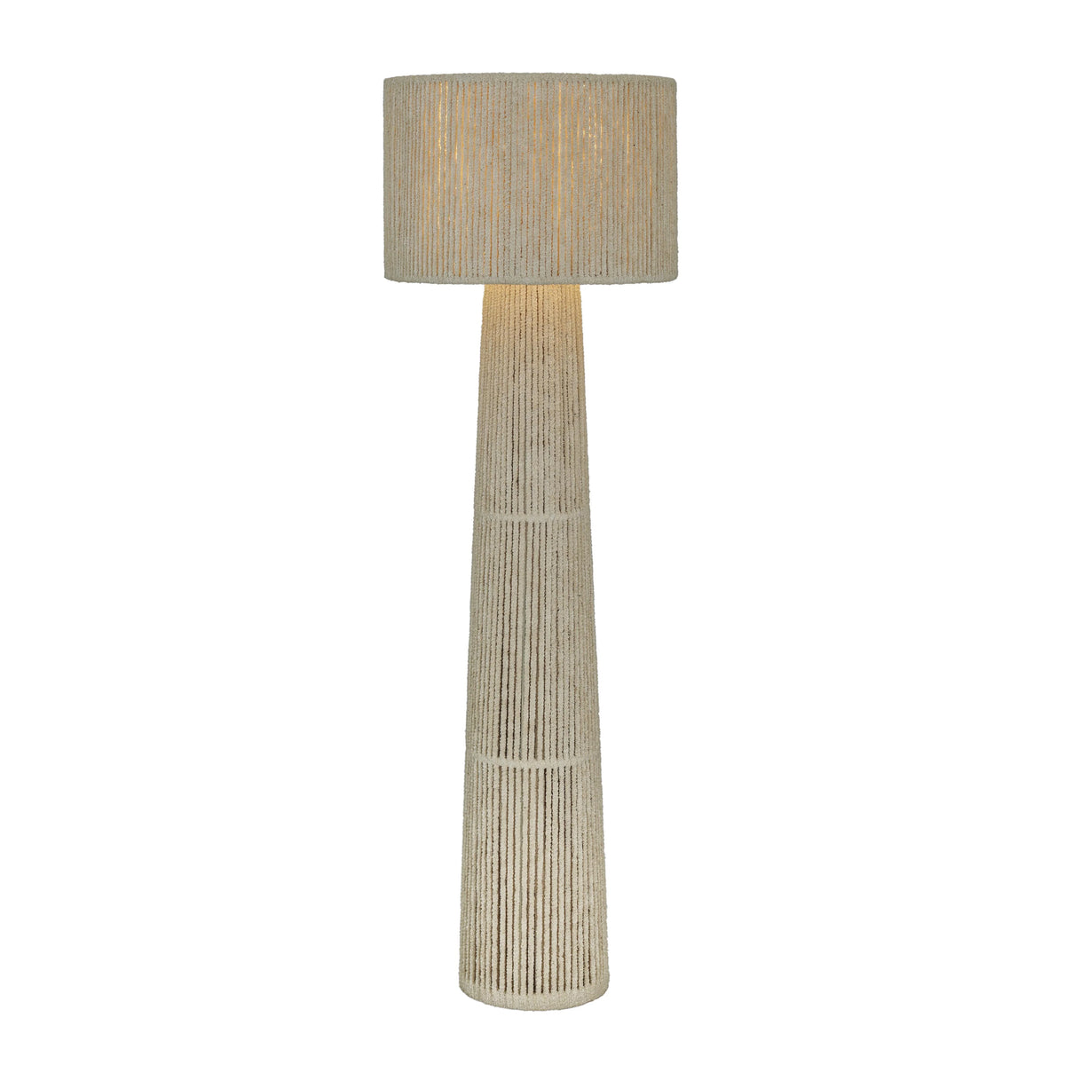 Tapered Natural Chenille Fiber Floor Lamp