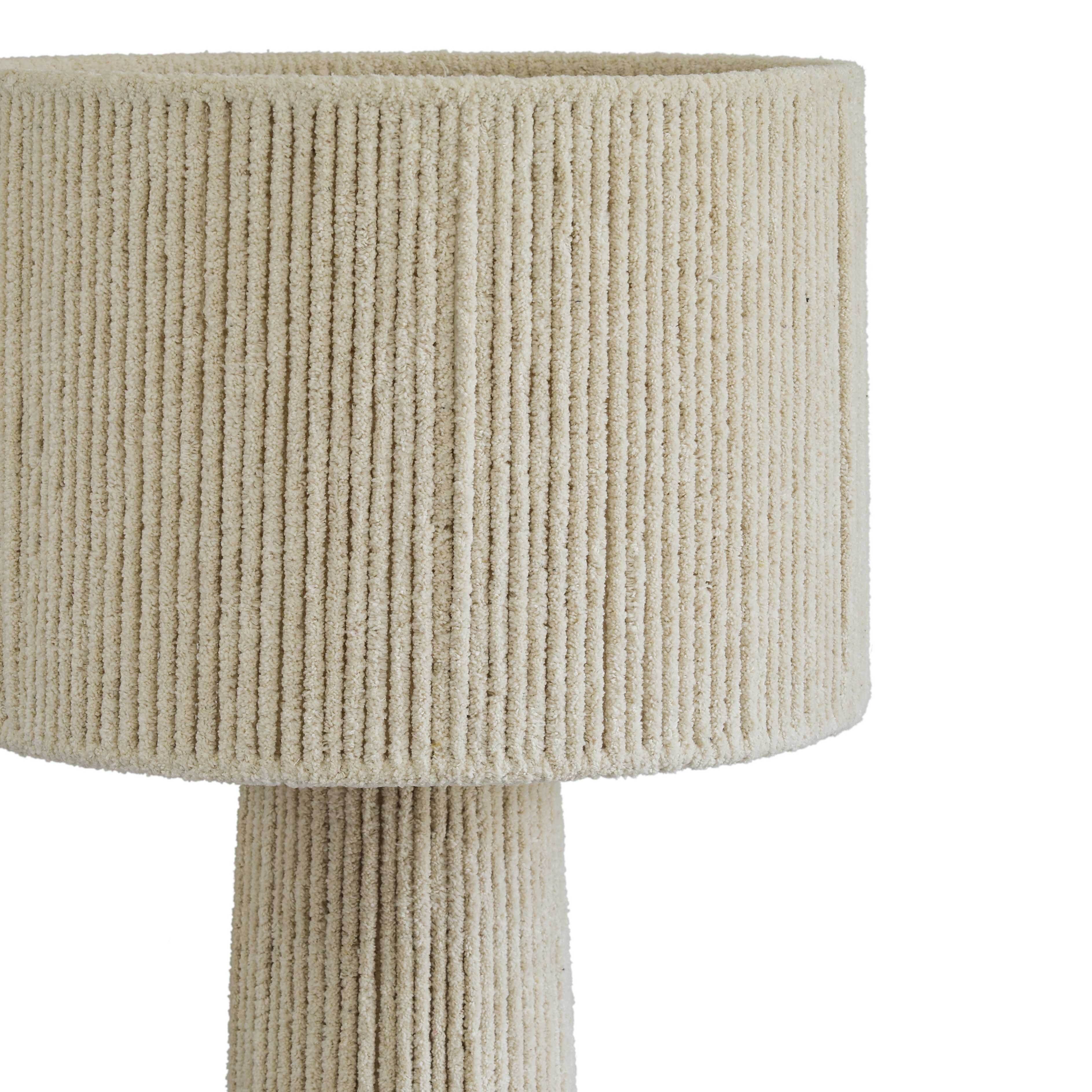 Tapered Natural Chenille Fiber Floor Lamp