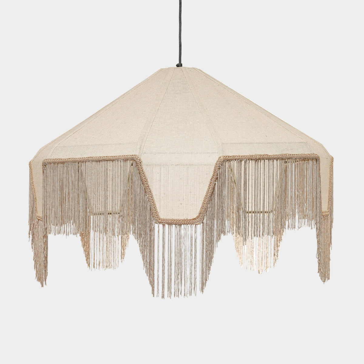 Buchanan Fabric Fringed Angled Pendant Light