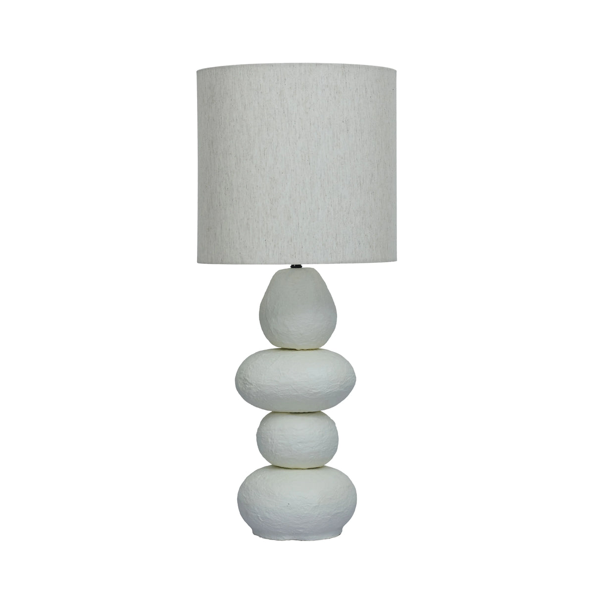 Pebble Cream Papier Mache Table Lamp