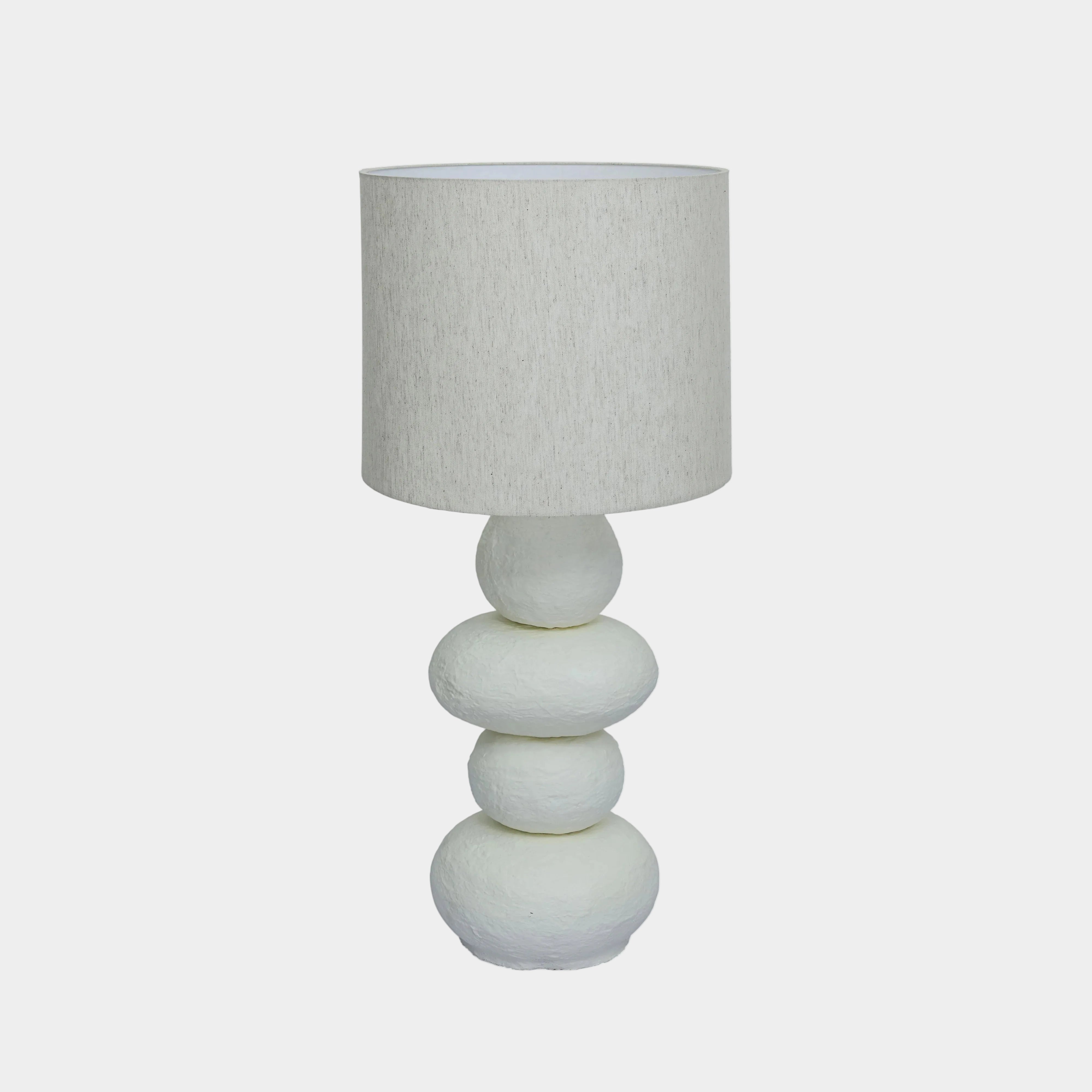 Pebble Cream Papier Mache Table Lamp