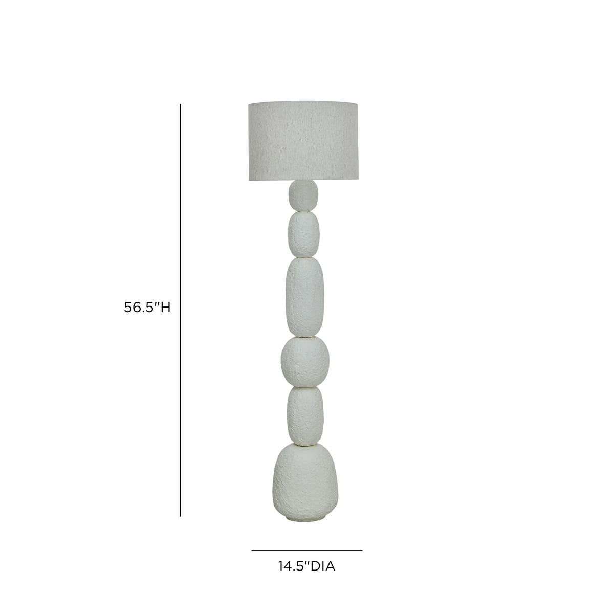 Pebble Cream Papier Mache Floor Lamp