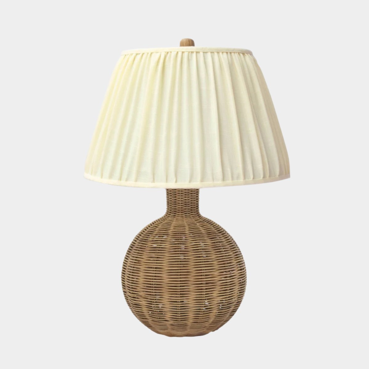 Lampe de table en rotin naturel et crème Pallora