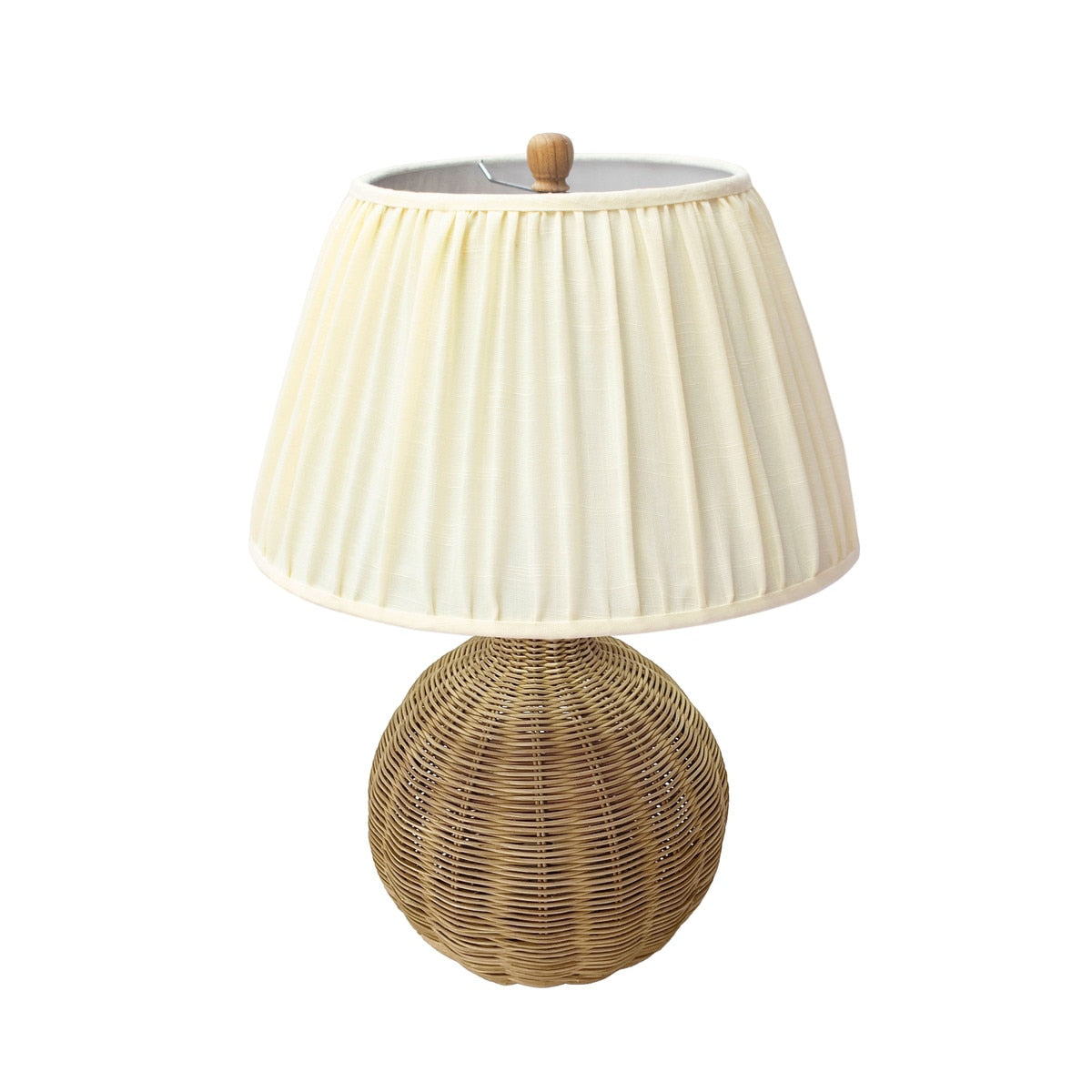 Lampe de table en rotin naturel et crème Pallora