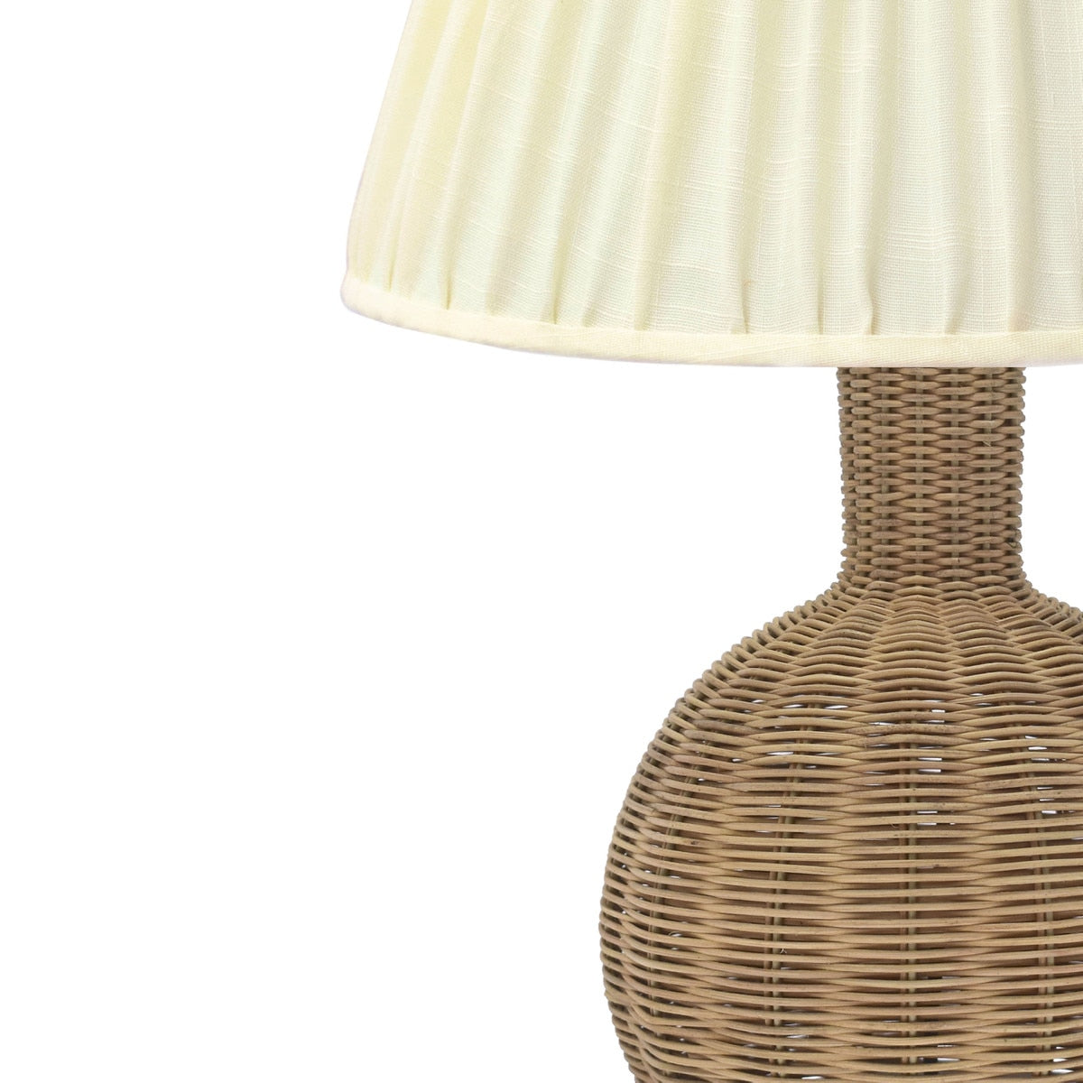 Lampe de table en rotin naturel et crème Pallora