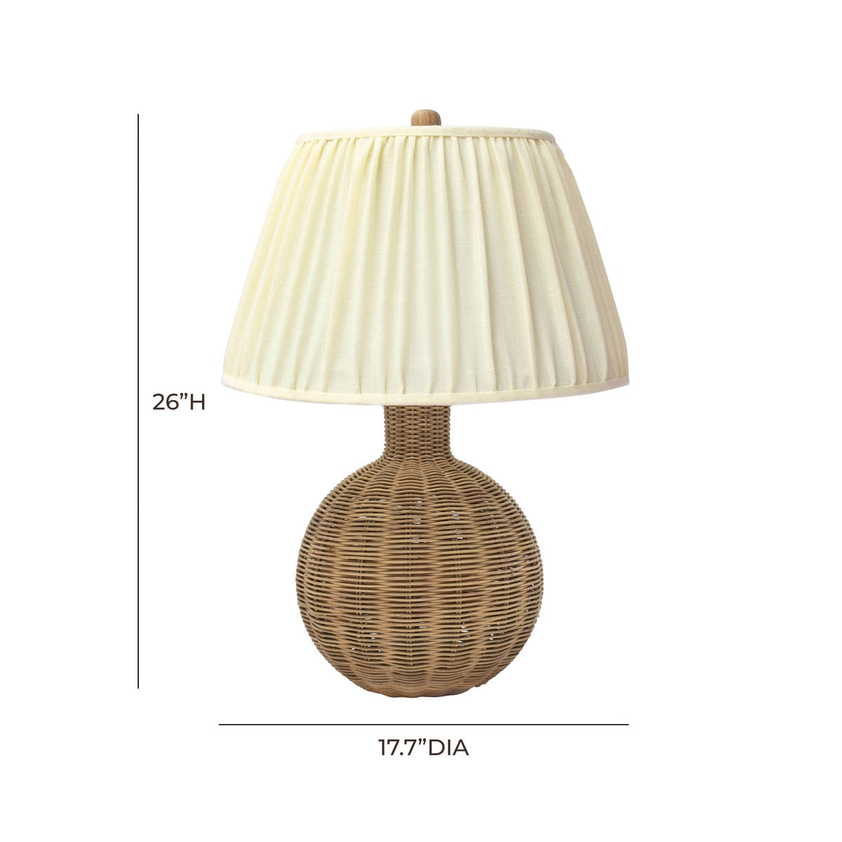 Pallora Cream & Natural Rattan Table Lamp