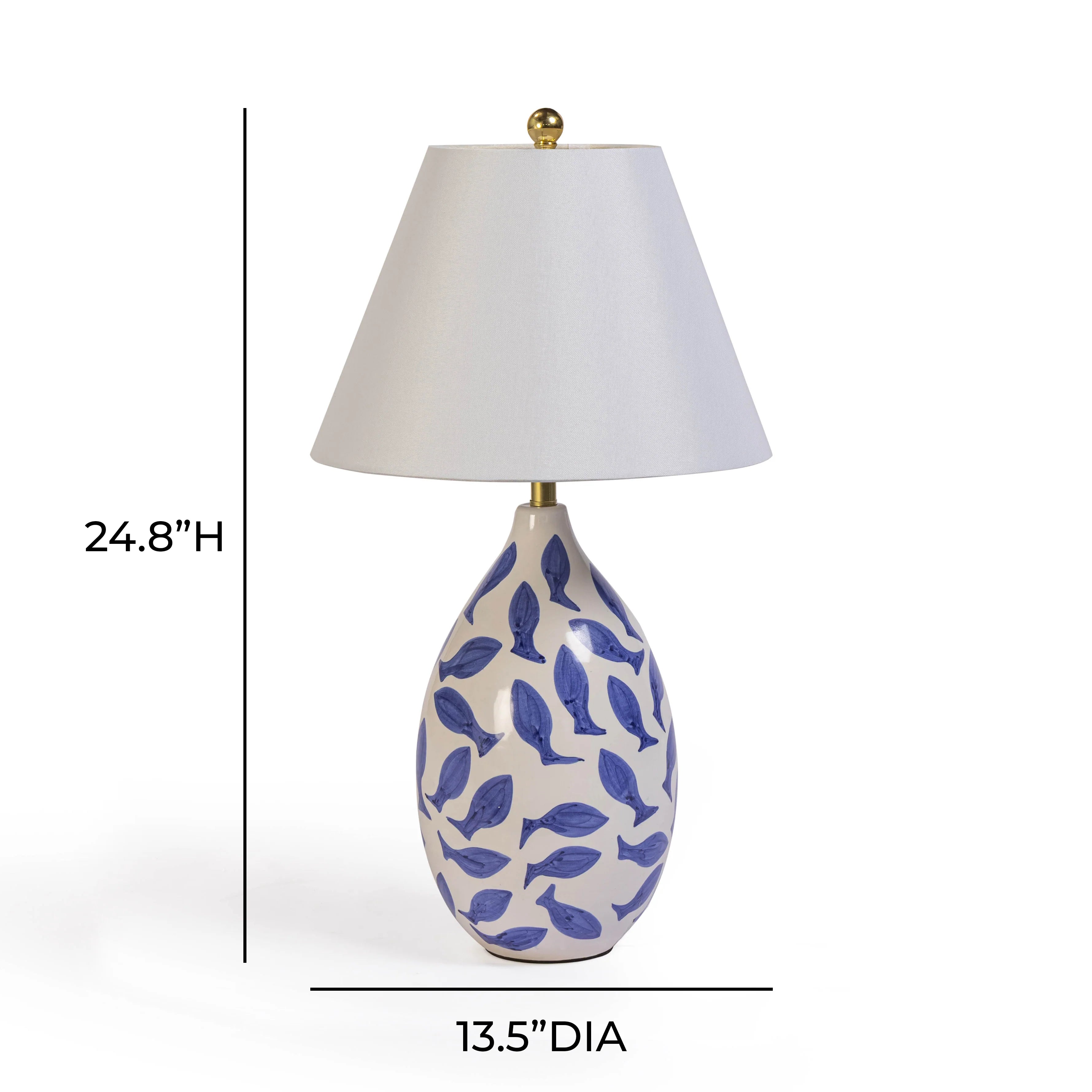 Sardine White & Blue Ceramic Table Lamp
