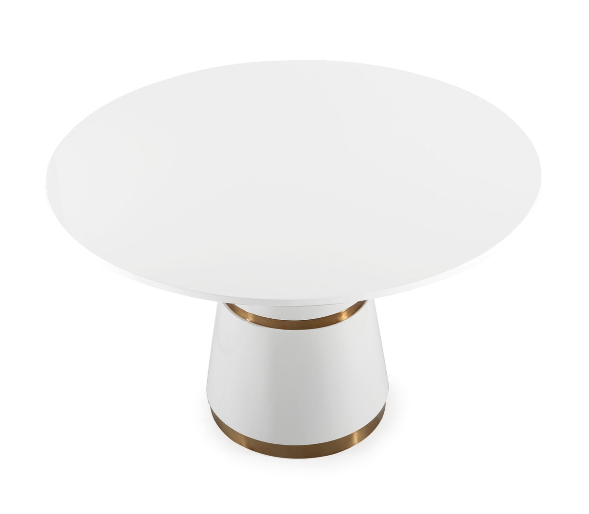 Rosa White Lacquer 47" Round Dining Table