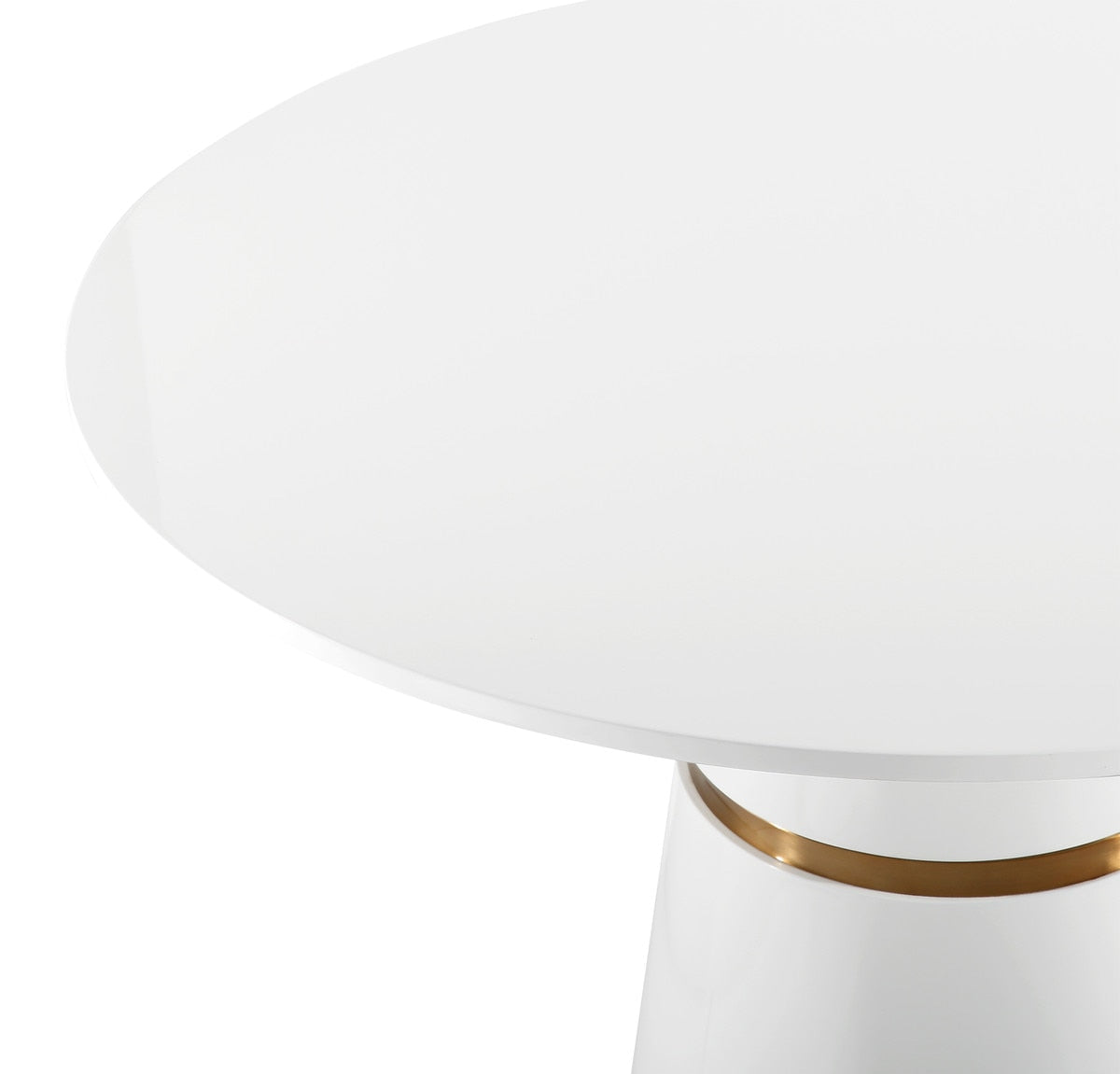 Rosa White Lacquer 47" Round Dining Table