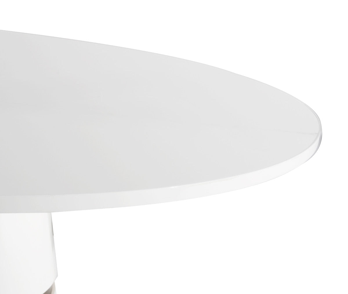 Rosa White Lacquer 47" Round Dining Table