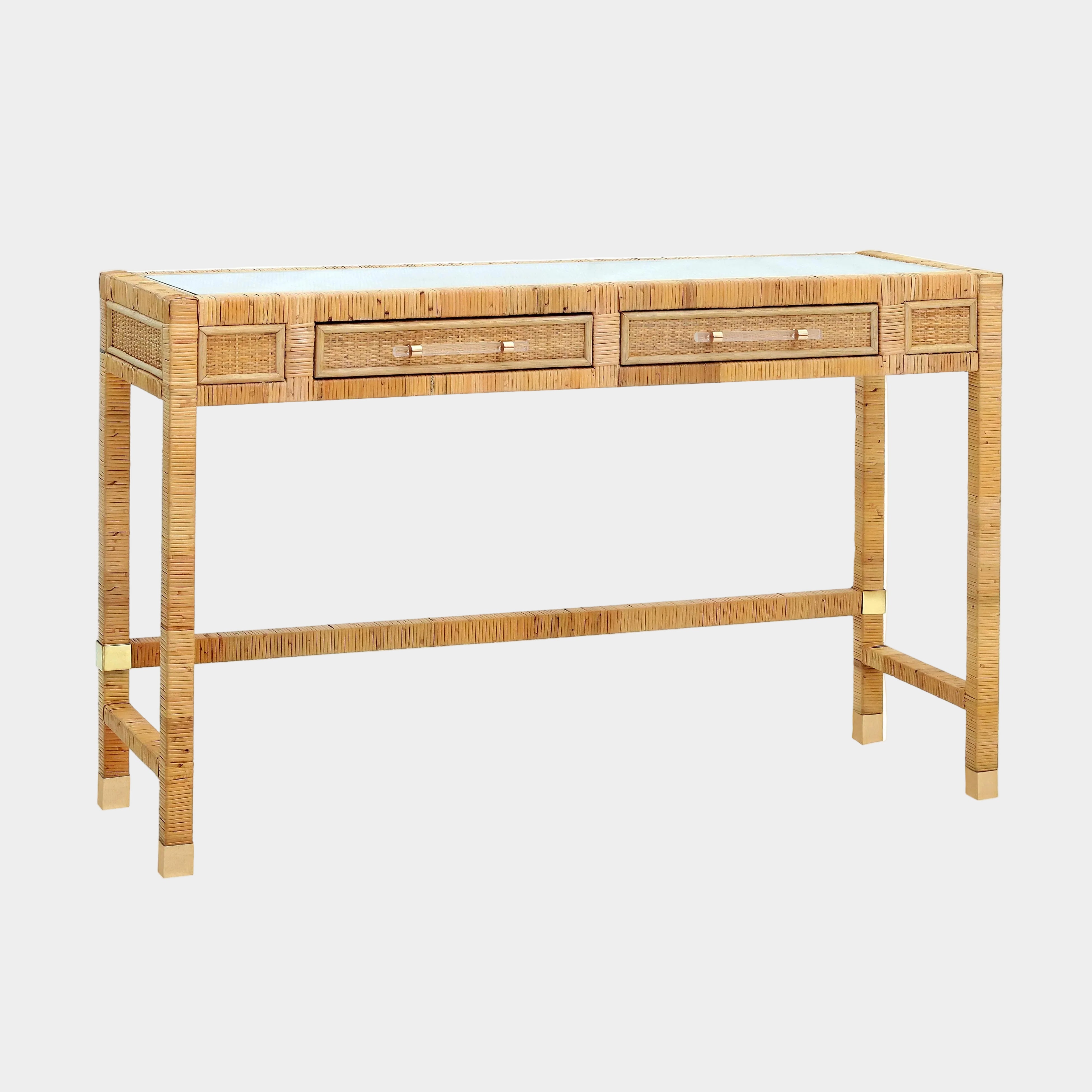 Amara 47" Woven Rattan Desk