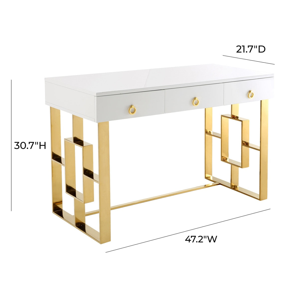 Audrey White Lacquer Desk