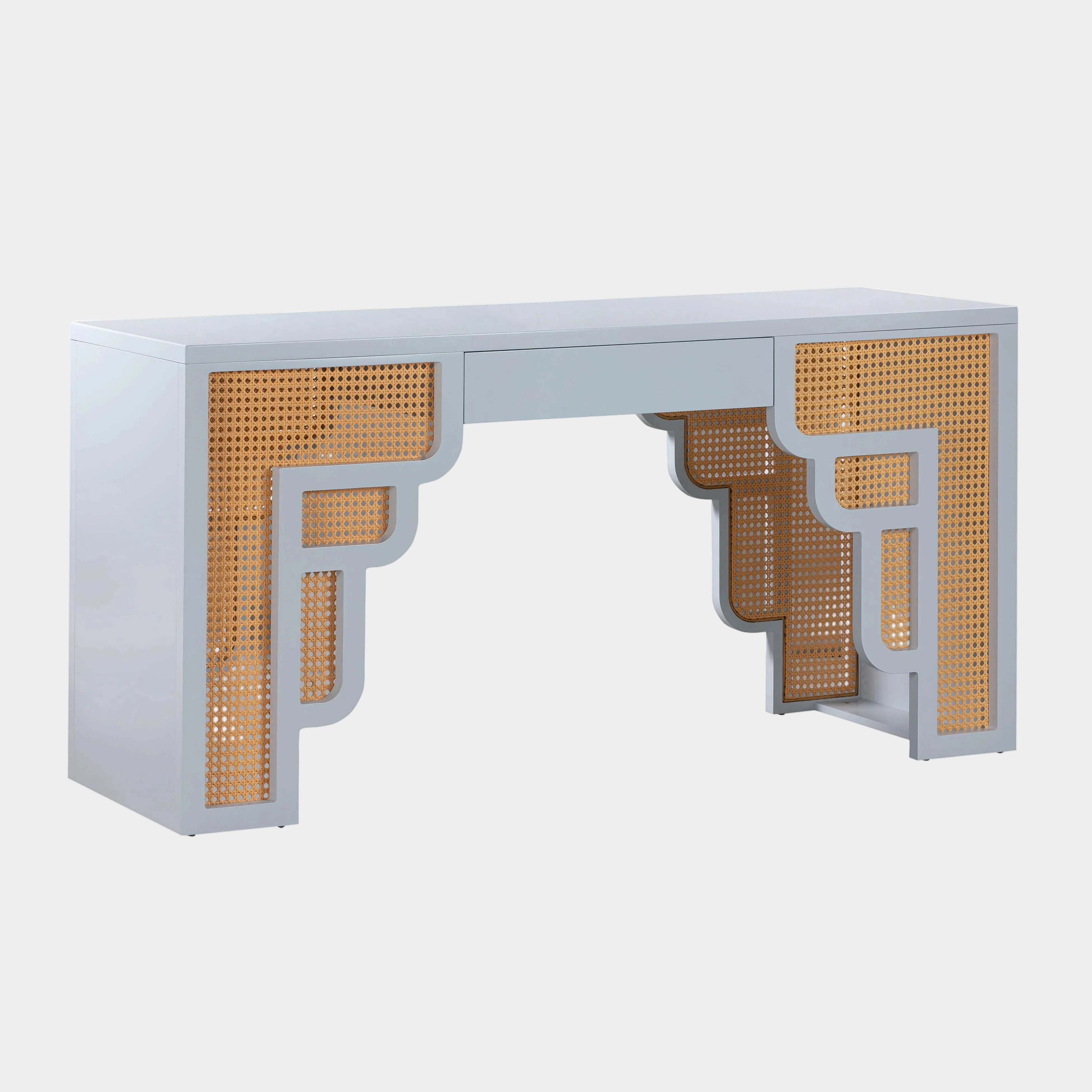 Suzie 62" Rattan Executive Desk With Drawer