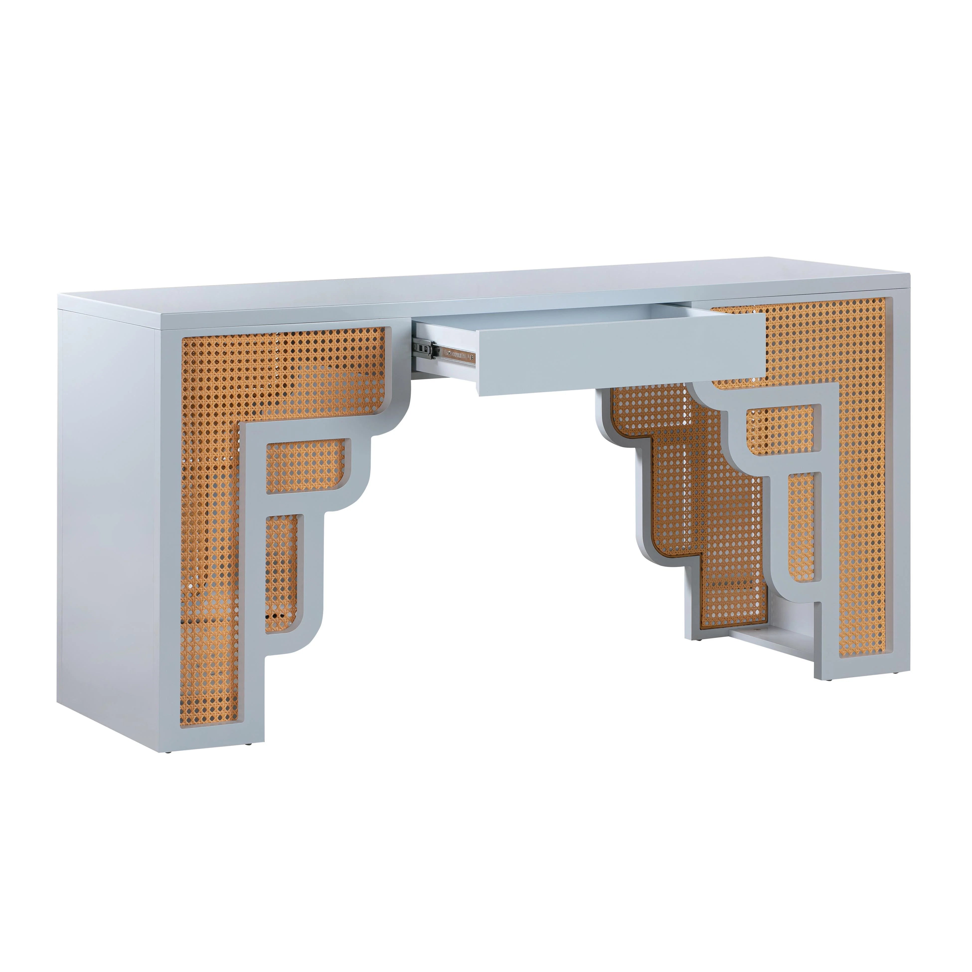 Suzie 62" Rattan Executive Desk With Drawer