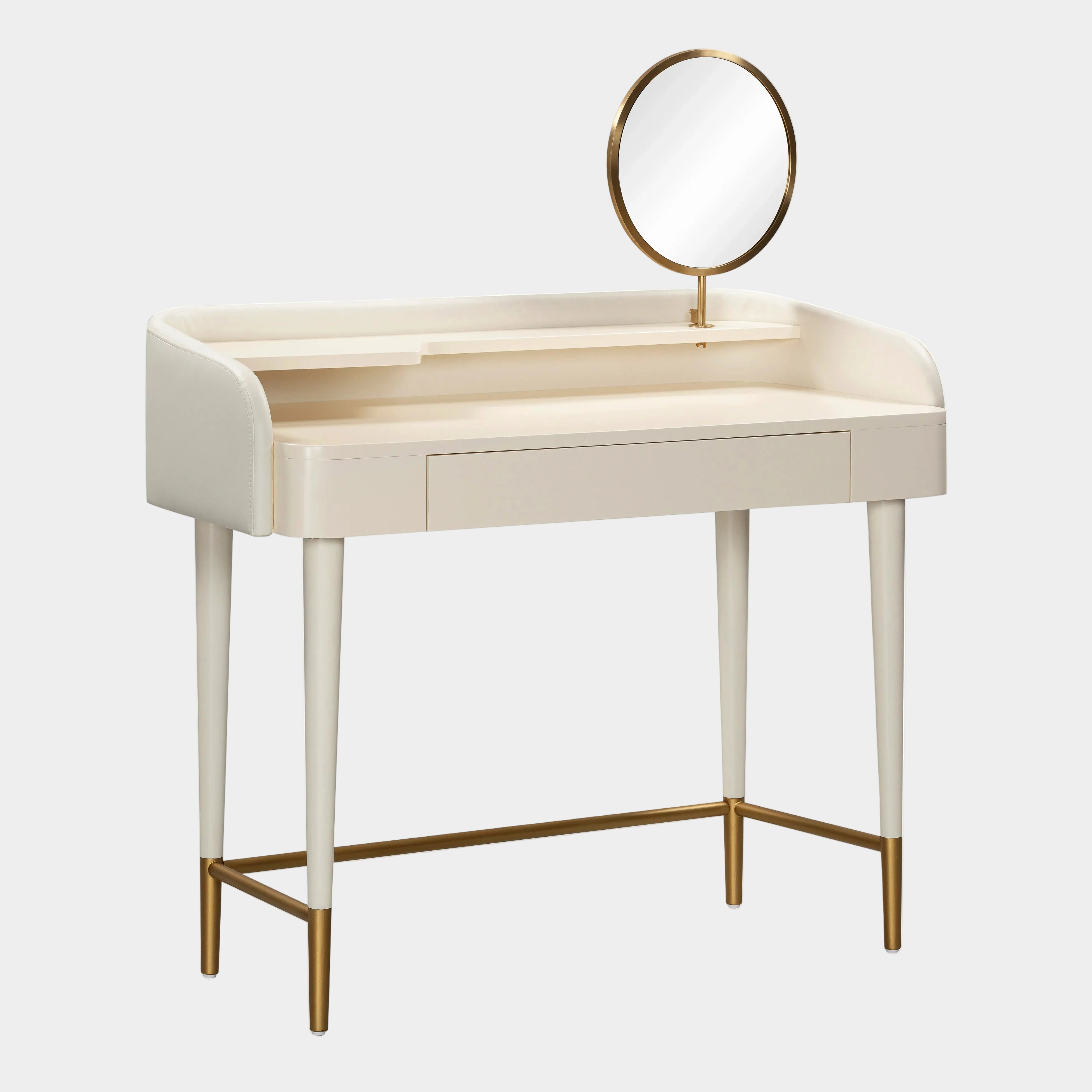 Penelope 45" Vegan Leather Wrapped Vanity Desk With Drawer