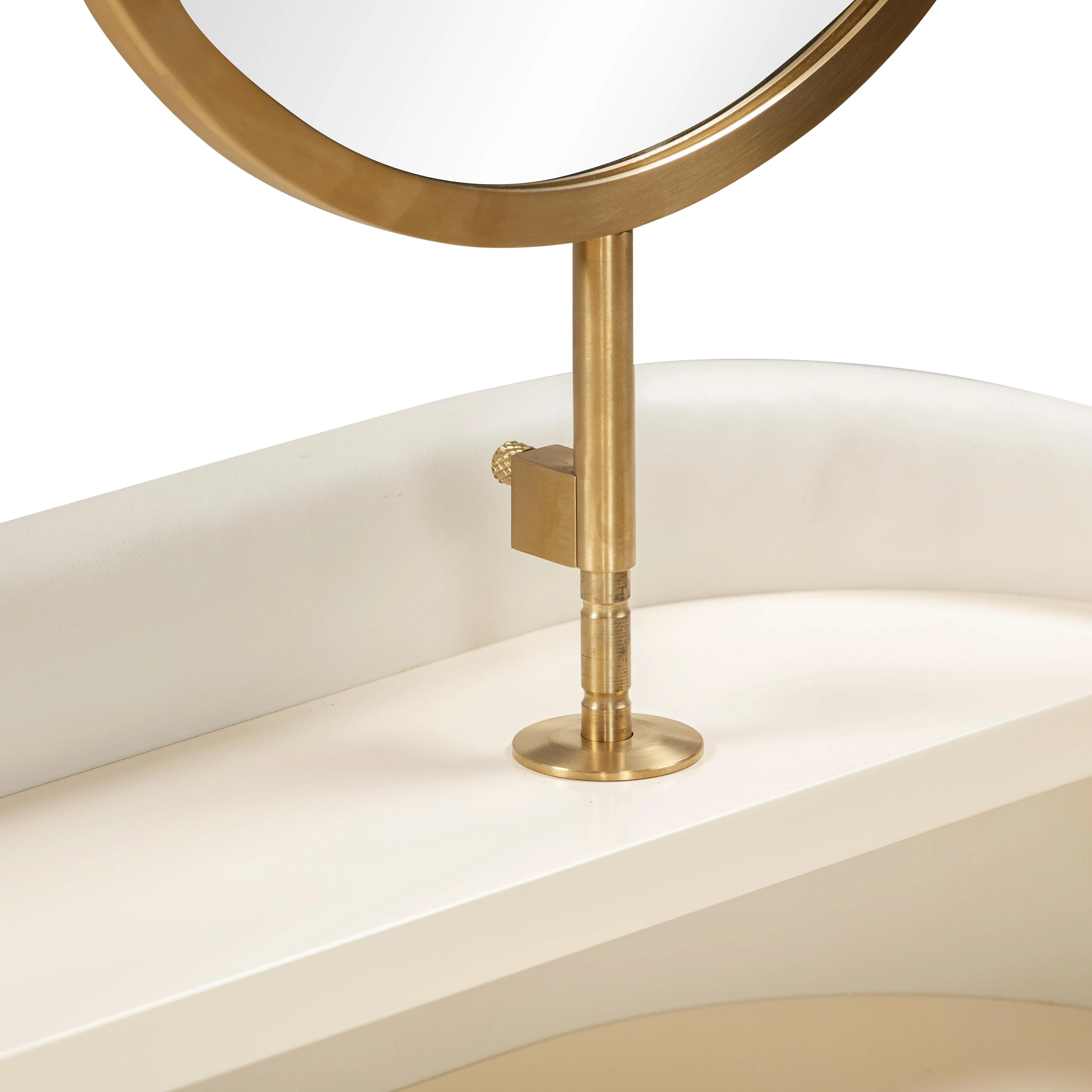 Penelope 45" Vegan Leather Wrapped Vanity Desk With Drawer