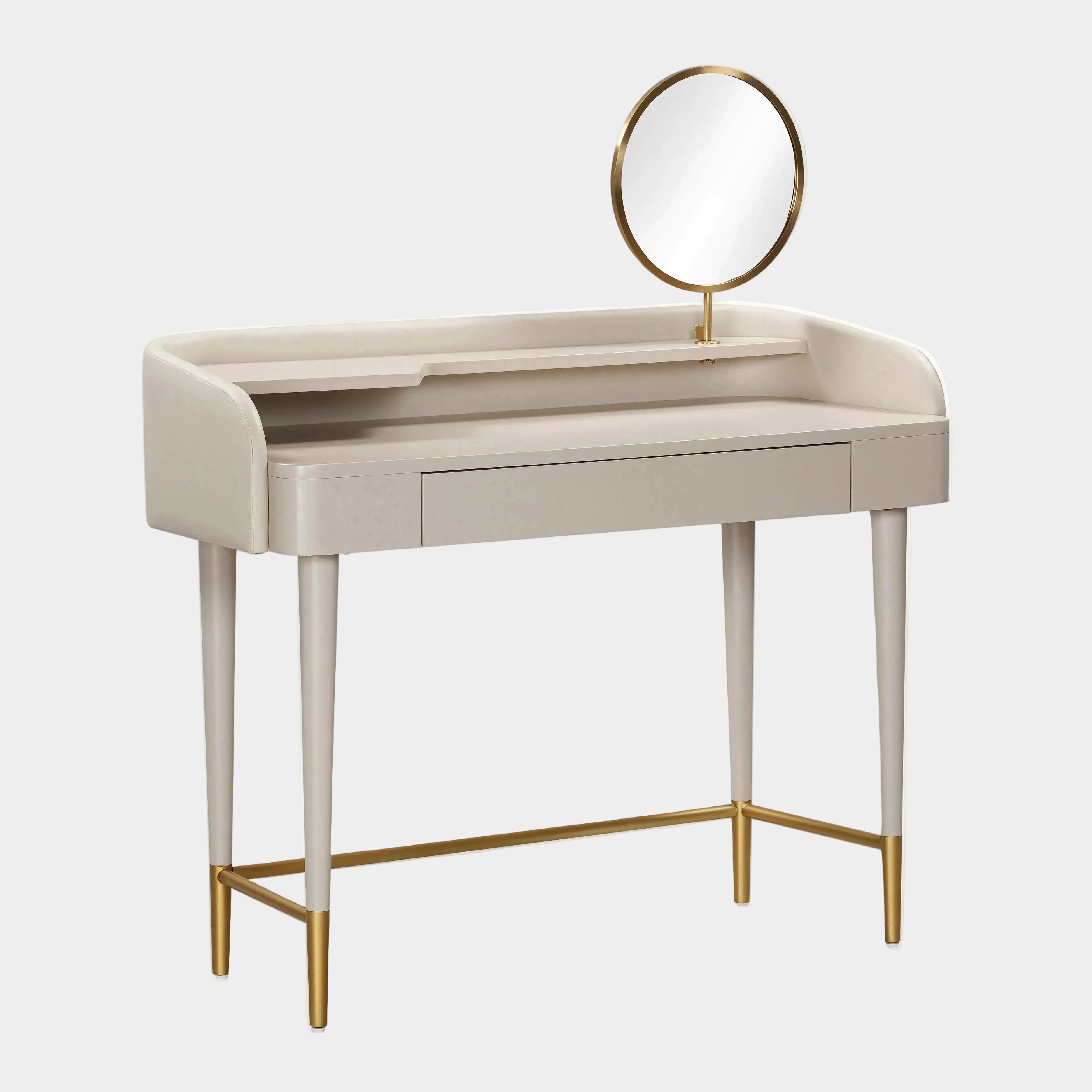 Penelope 45" Vegan Leather Wrapped Vanity Desk With Drawer