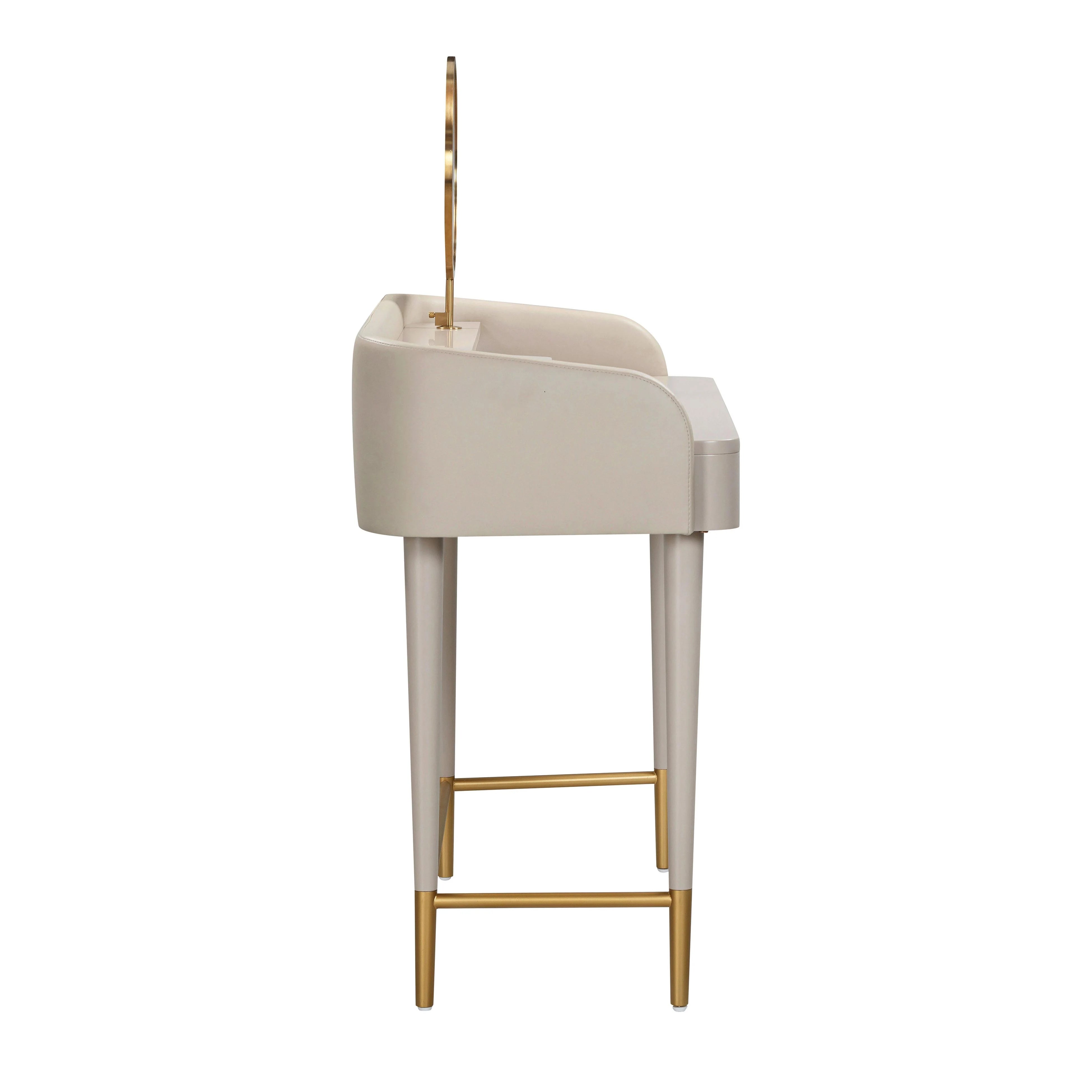 Penelope 45" Vegan Leather Wrapped Vanity Desk With Drawer