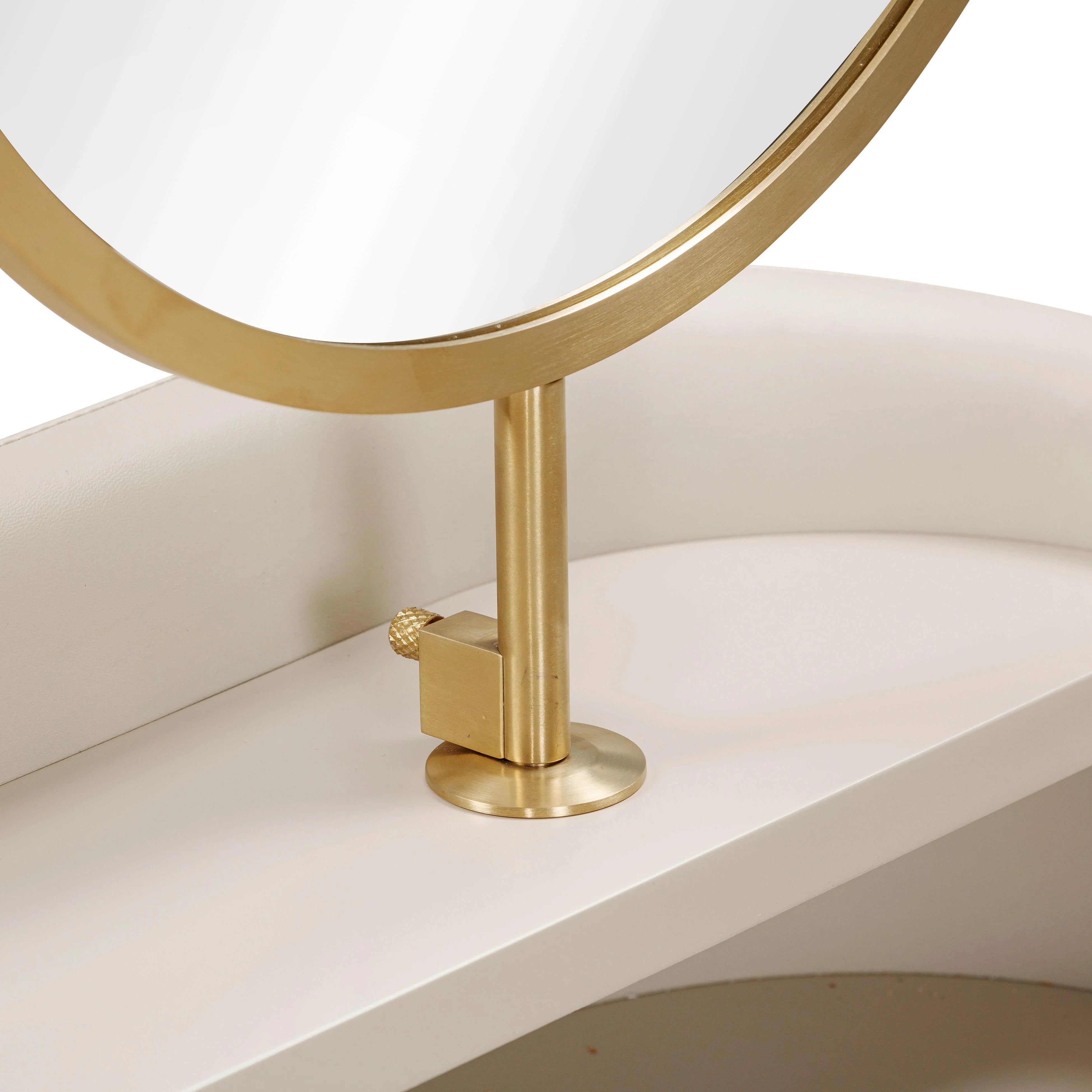 Penelope 45" Vegan Leather Wrapped Vanity Desk With Drawer